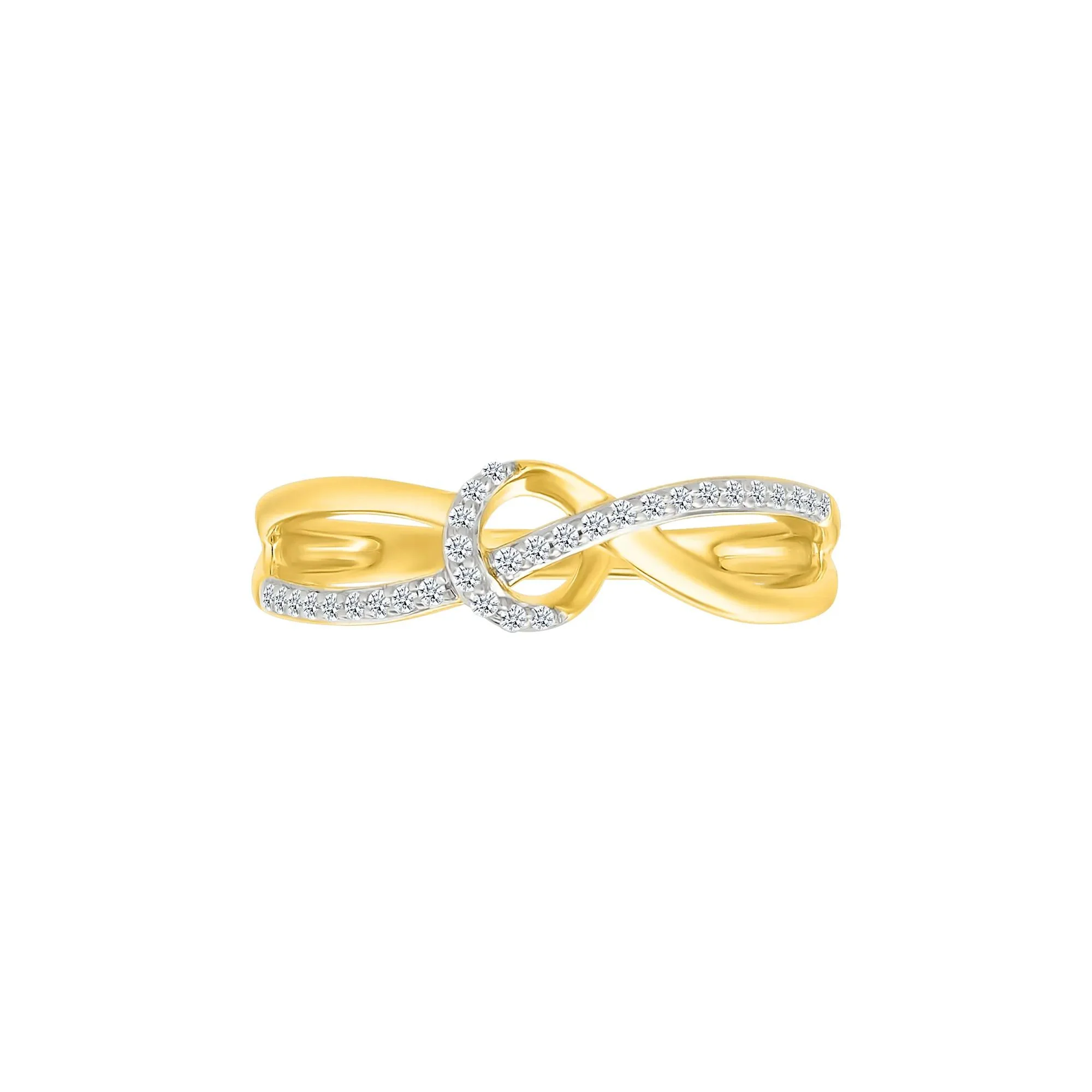 1/8 CT. Tw. Diamond Knot Ring 10K Yellow Gold Size 8.5 2mm - Image 3
