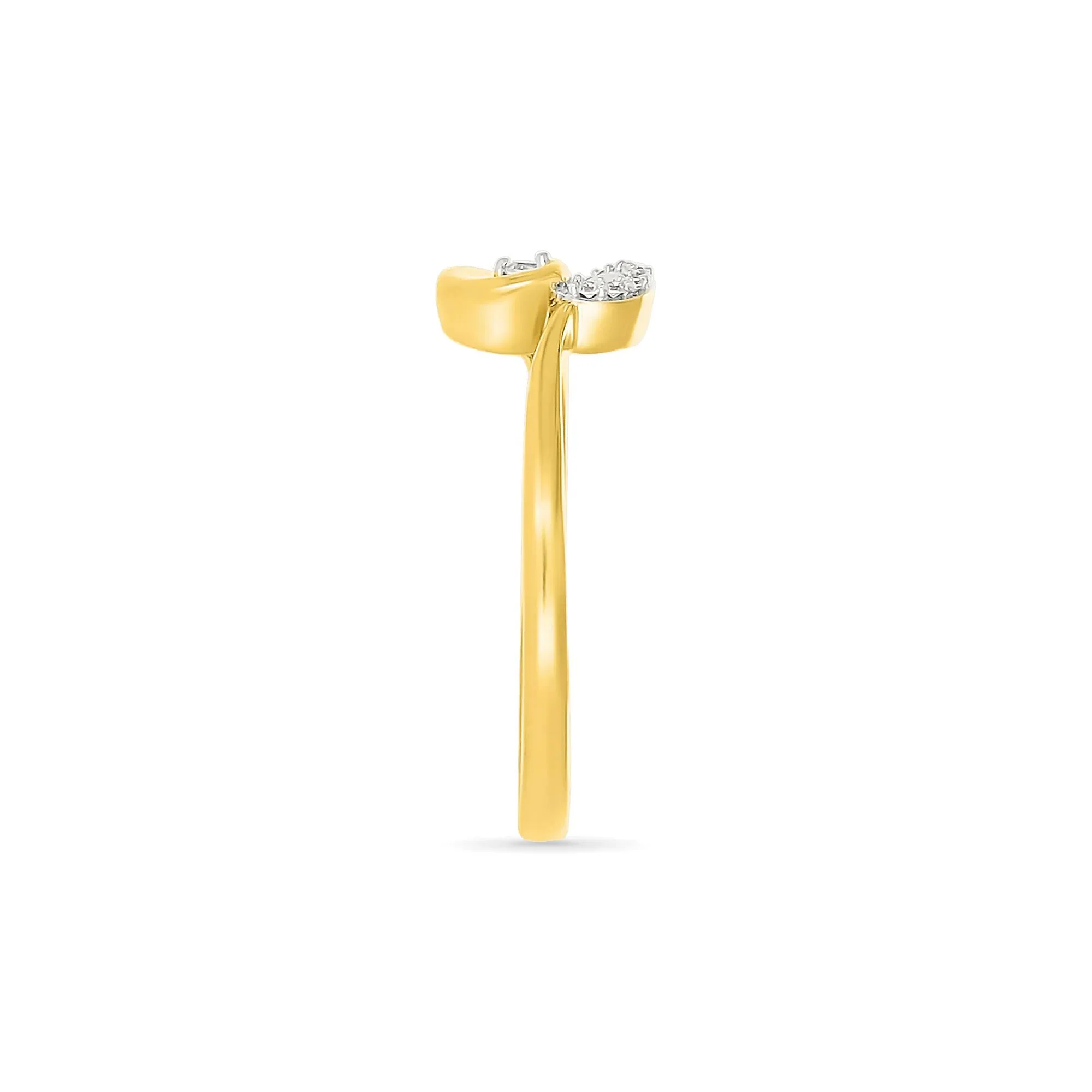 Diamond Accent Heart Ring 10K Yellow Gold Round Brilliant Cut Size 9 1mm - Image 3