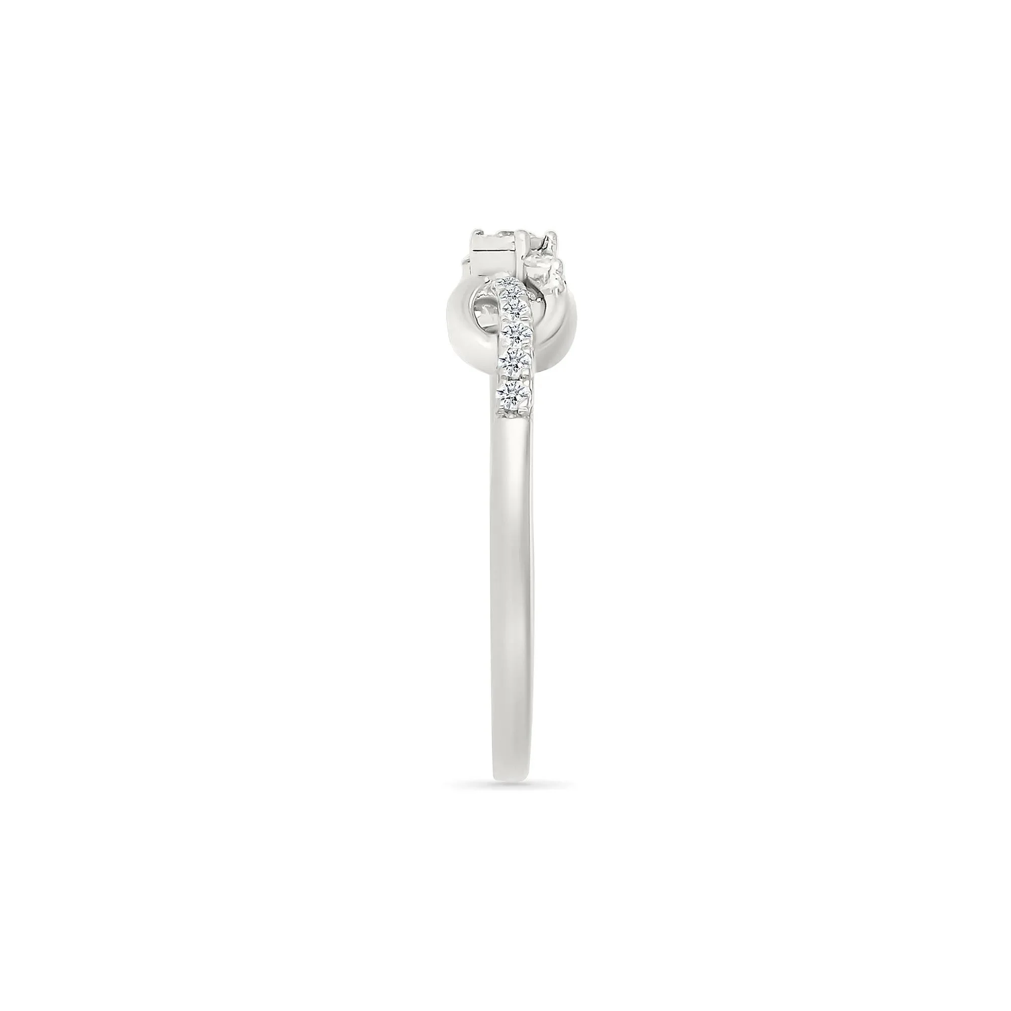 Diamond Accent Infinity Knot Ring .925 Sterling Silver Round Brilliant Cut White Size 8.5 2mm - Image 2