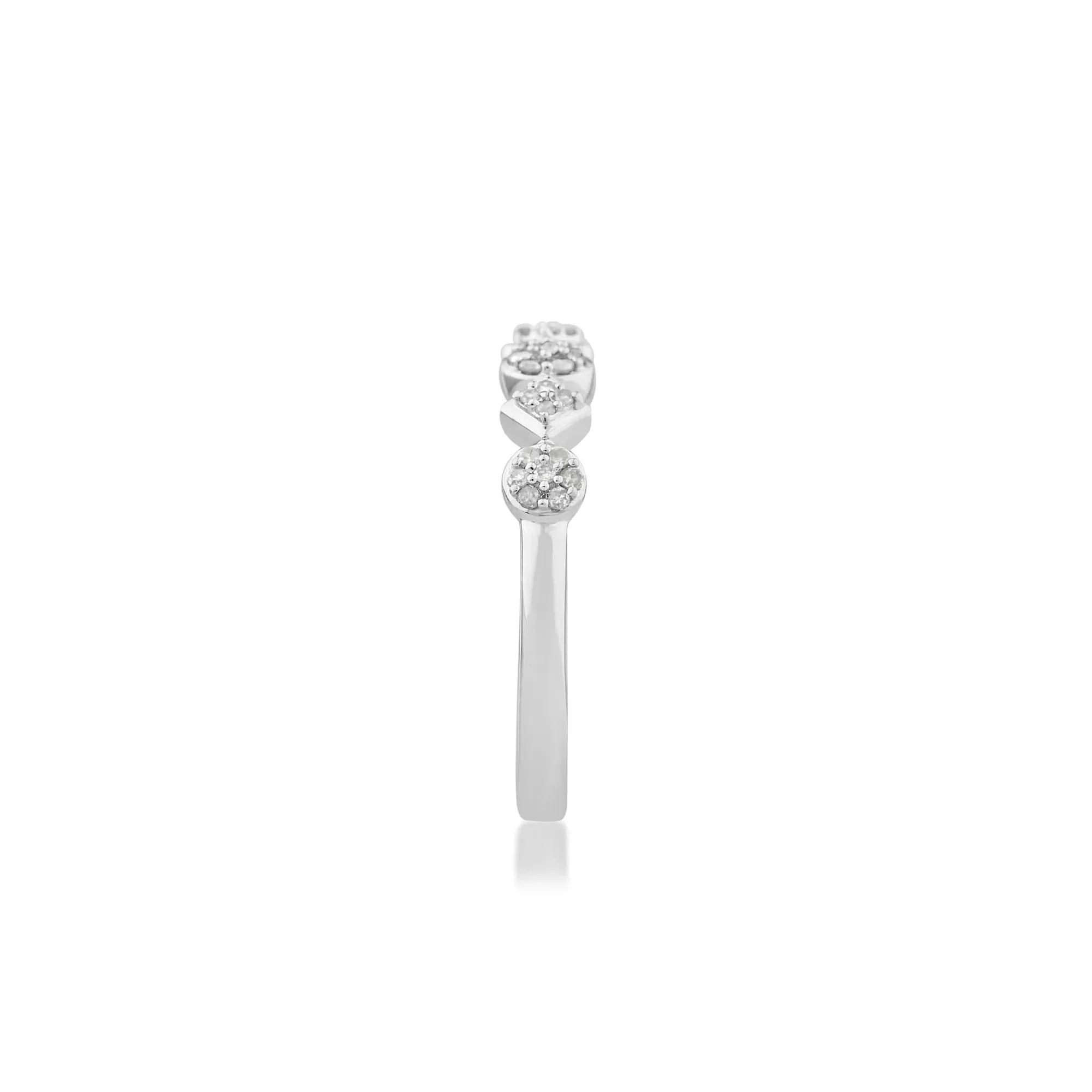 1/7 CT. Tw. Diamond Cluster Stack Band Ring 10K White Gold Size 7 - Image 3