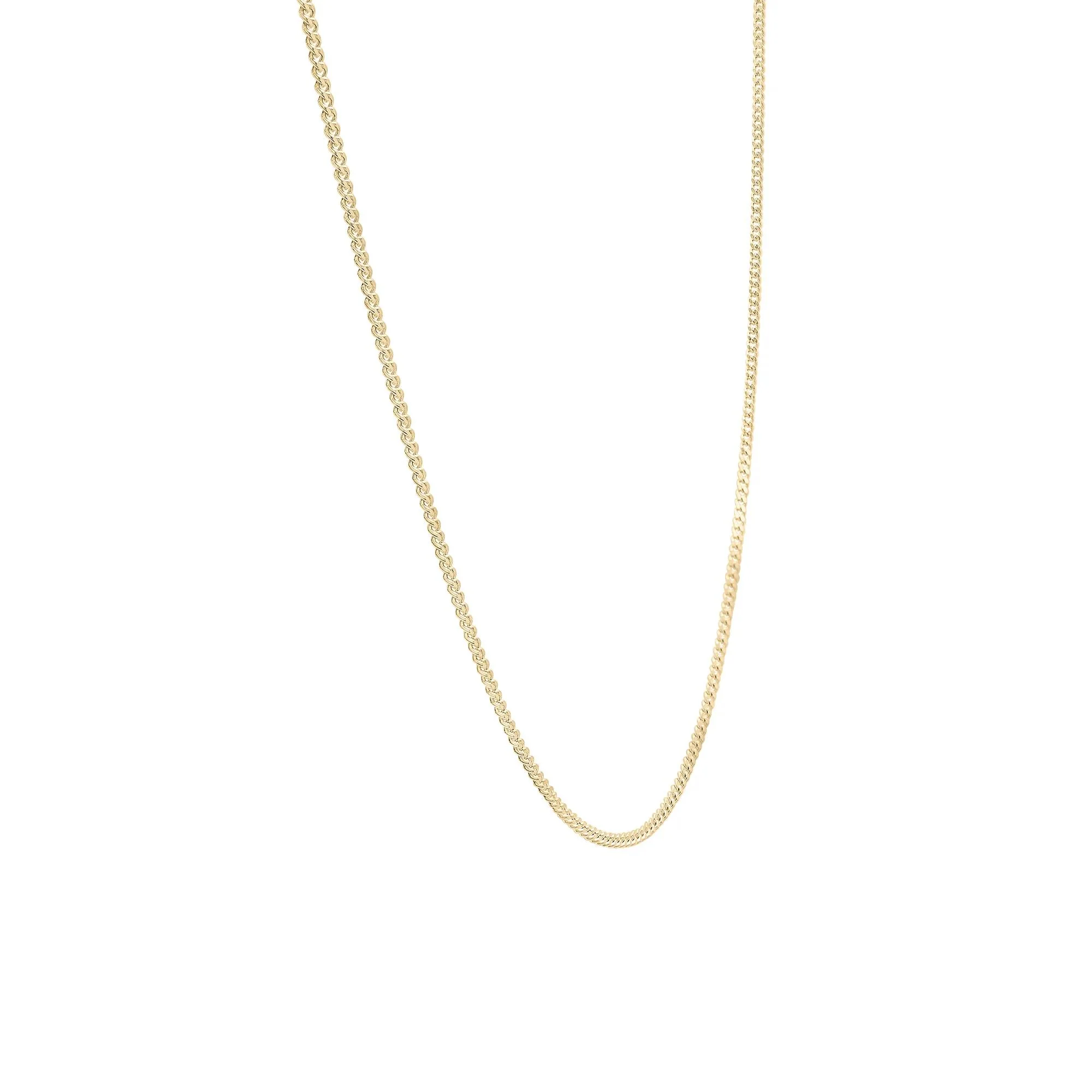 Mini Curb Chain Charm Necklace Vermeil 22" Yellow Size 1.00mm - Image 3