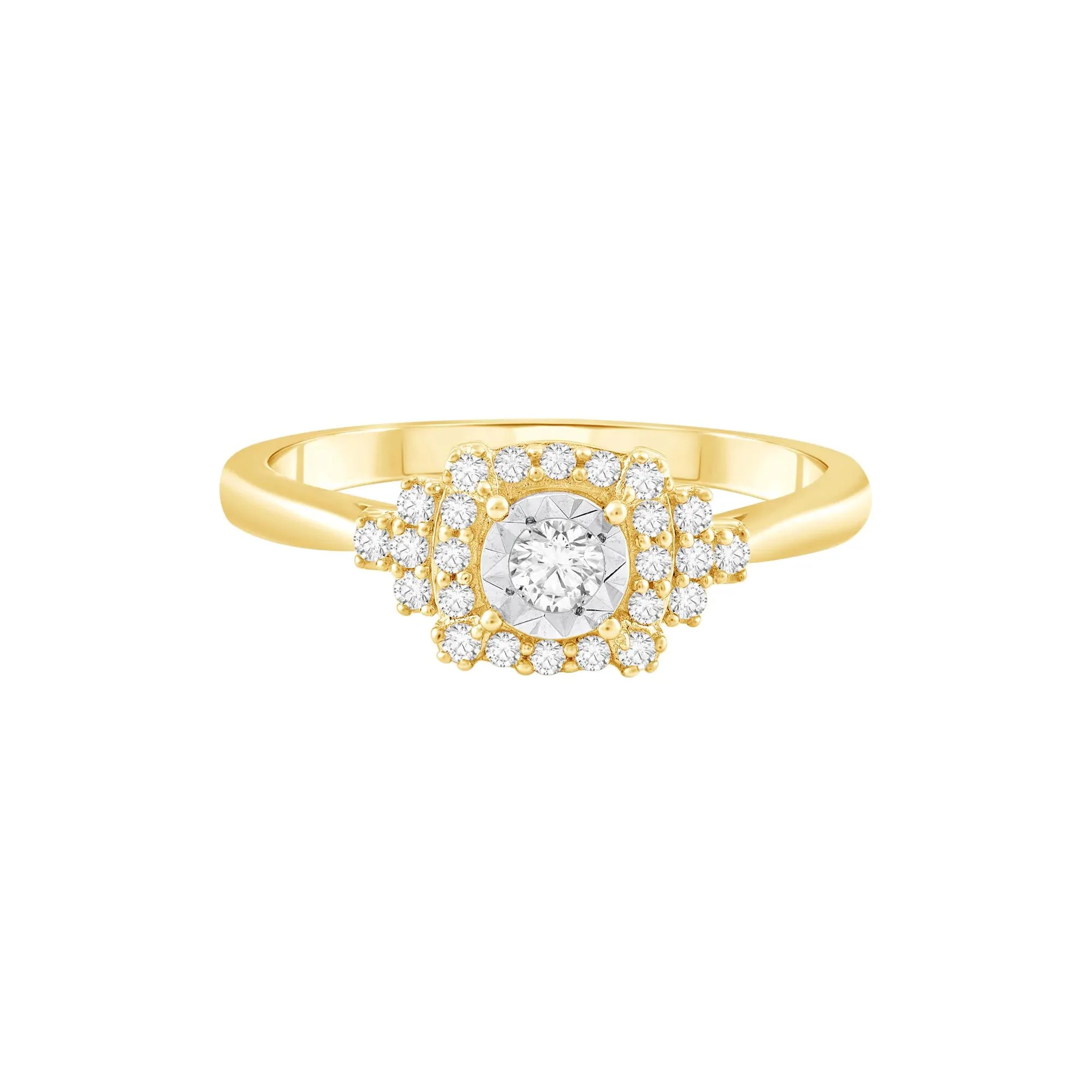 1/4 CT. Tw. Diamond Ring 10K Yellow Gold Round Brilliant Cut Size 6.5