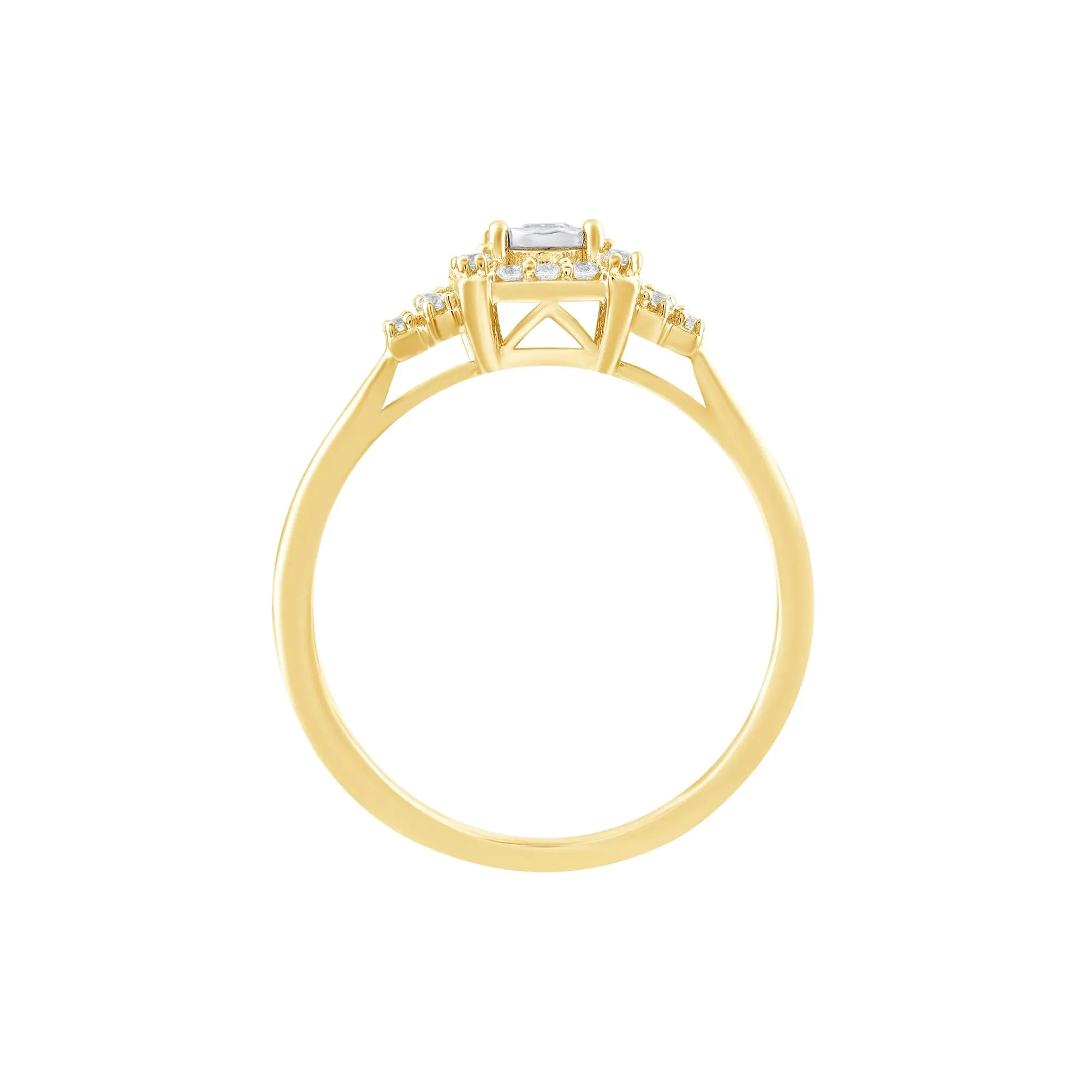 1/4 CT. Tw. Diamond Ring 10K Yellow Gold Round Brilliant Cut Size 6.5 - Image 2