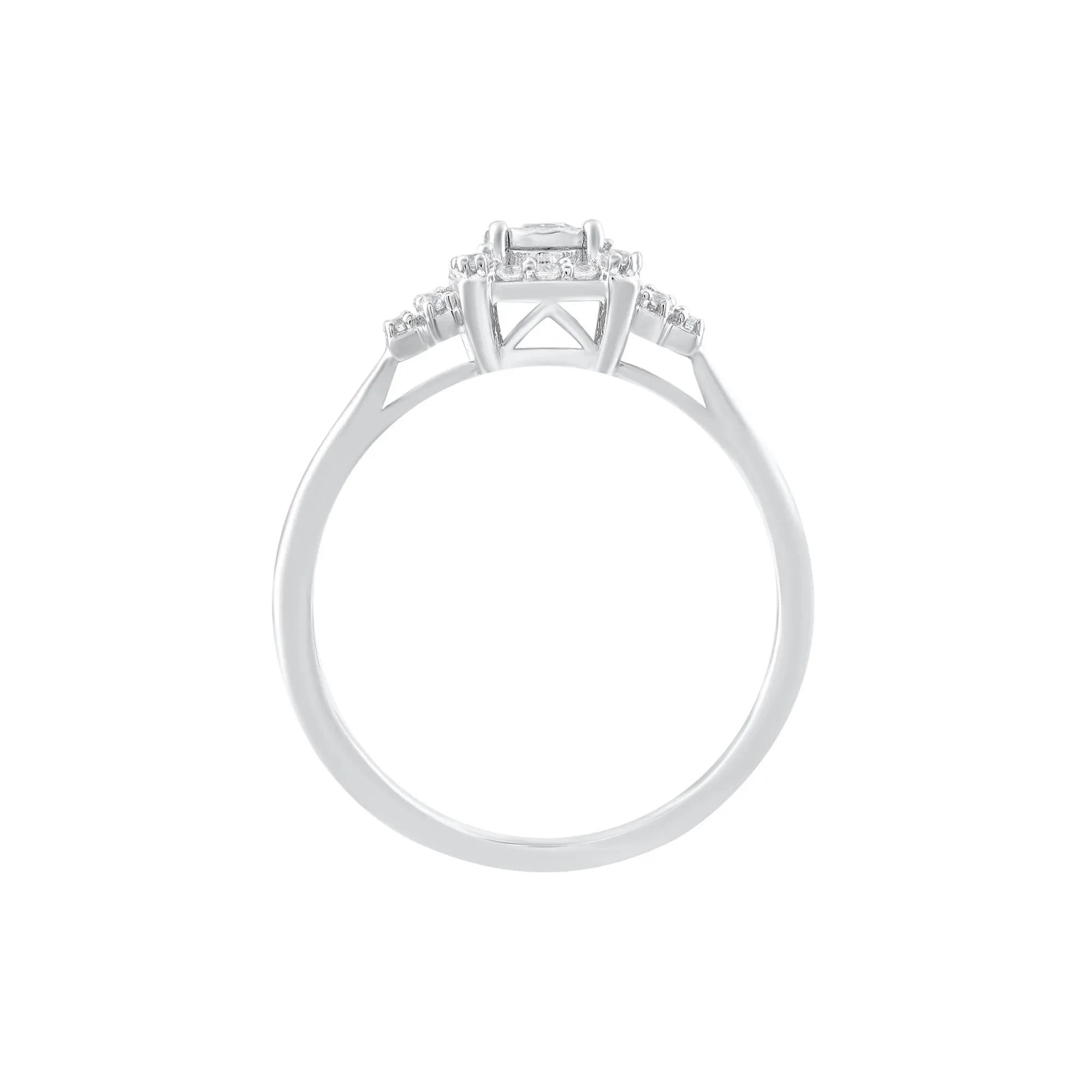 1/4 CT. Tw. Diamond Ring 10K White Gold Round Brilliant Cut Size 5.5 - Image 2