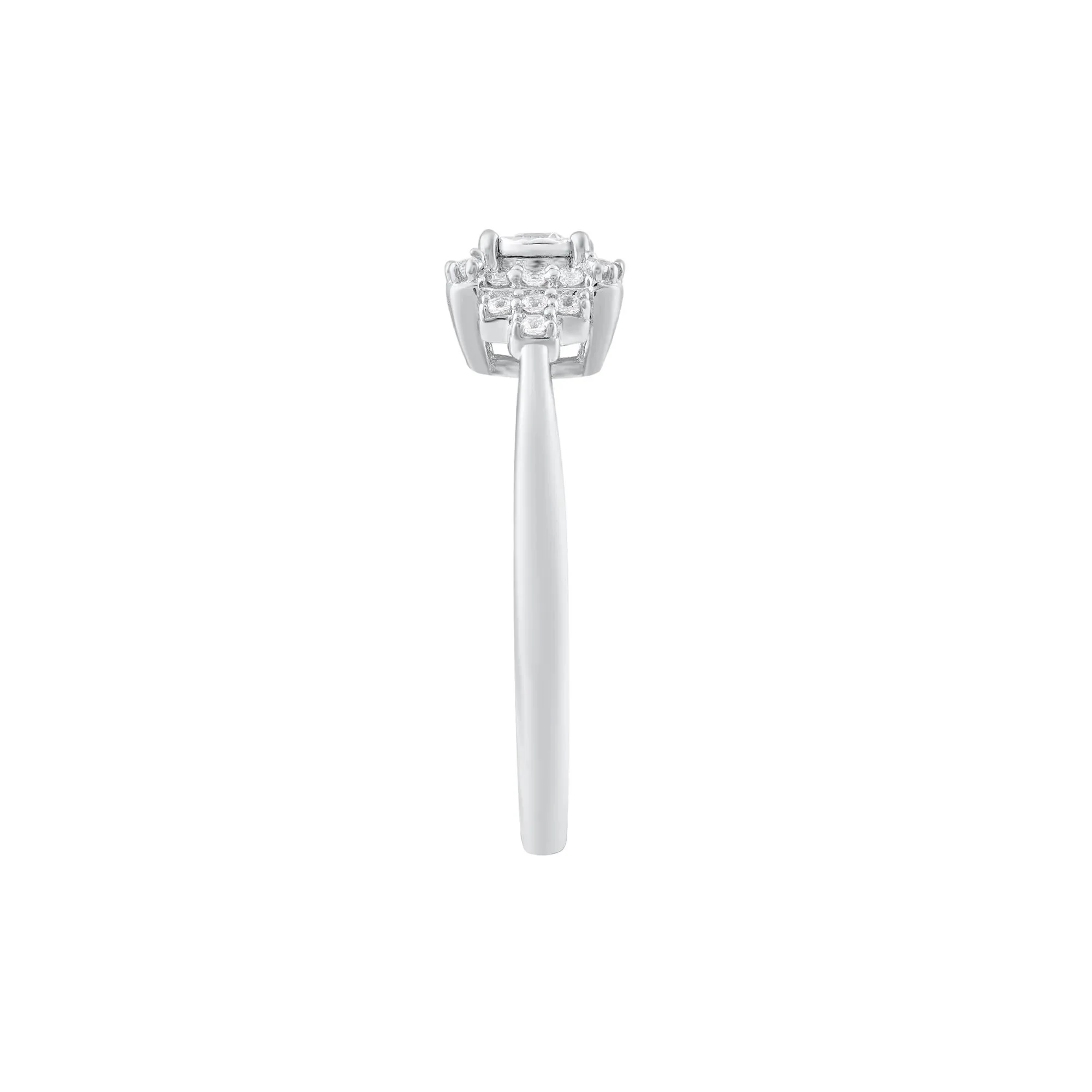 1/4 CT. Tw. Diamond Ring 10K White Gold Round Brilliant Cut Size 6.5 - Image 3