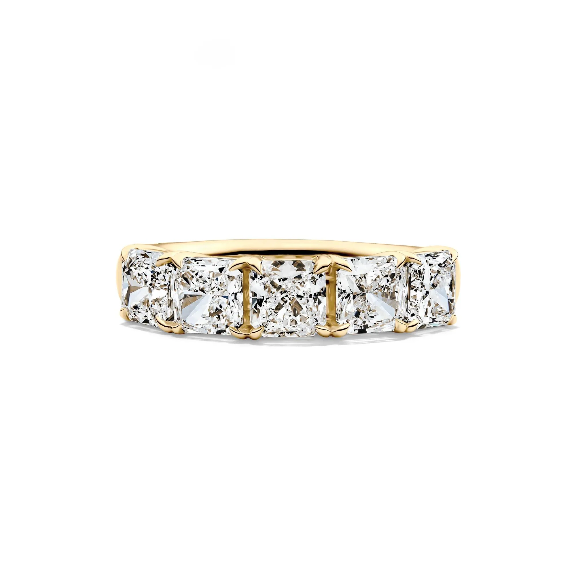 3 CT. Tw. Lab Grown Diamond Five-Stone Anniversary Band Ring 14K Yellow Gold Size 5.5 5mm