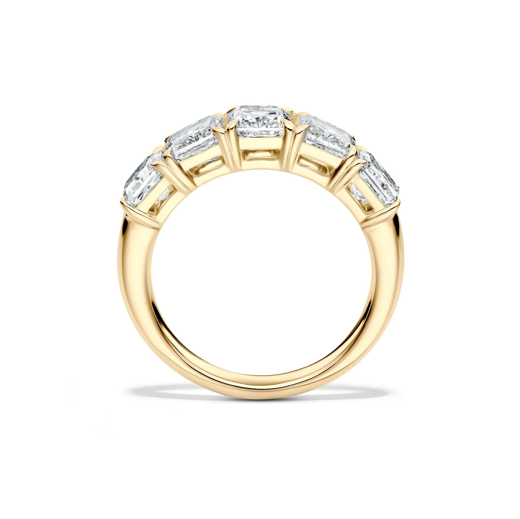 3 CT. Tw. Lab Grown Diamond Five-Stone Anniversary Band Ring 14K Yellow Gold Size 8.5 5mm - Image 2