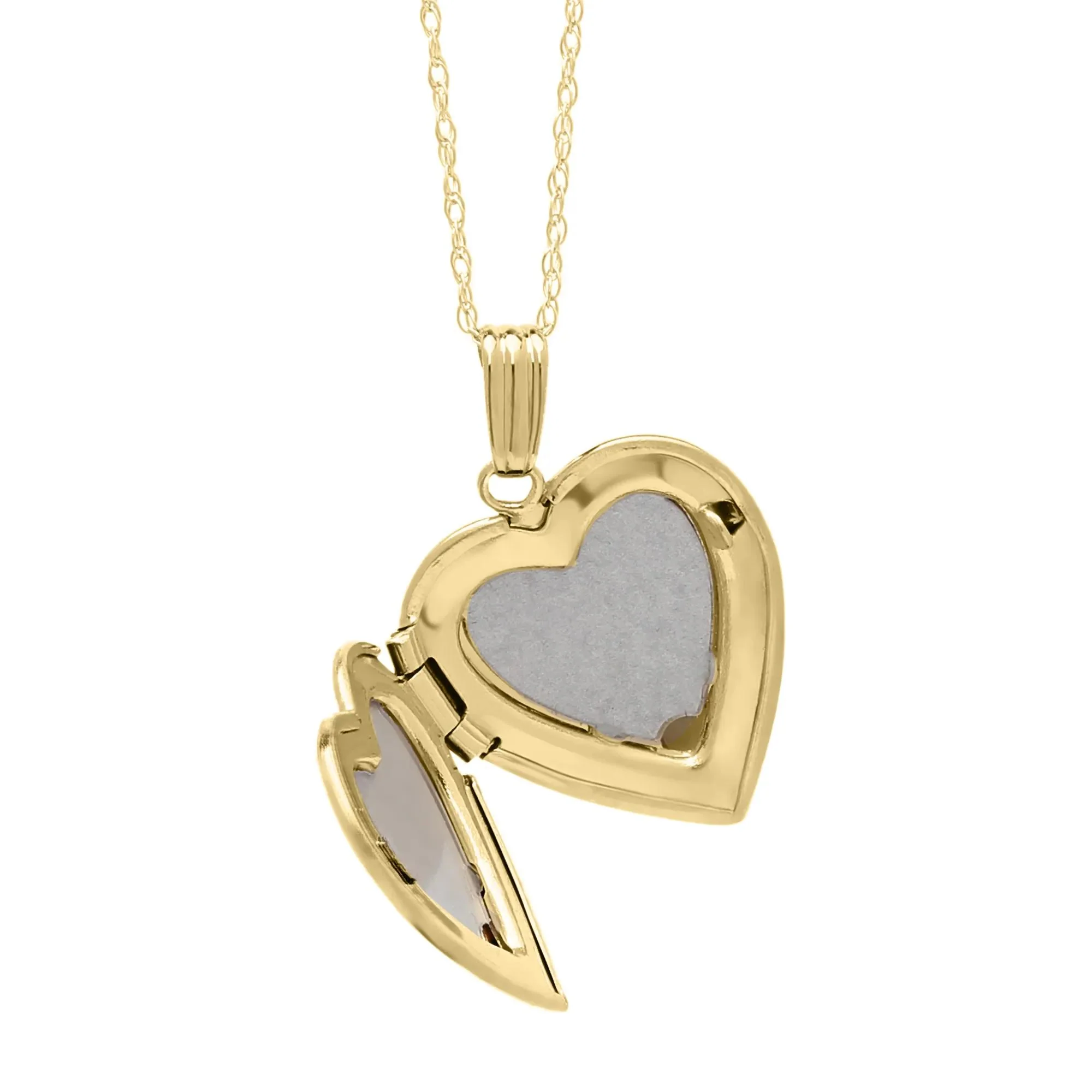 Heart-Shaped Floral Cross Locket 14K Yellow Gold Necklace Size 18" - Image 2