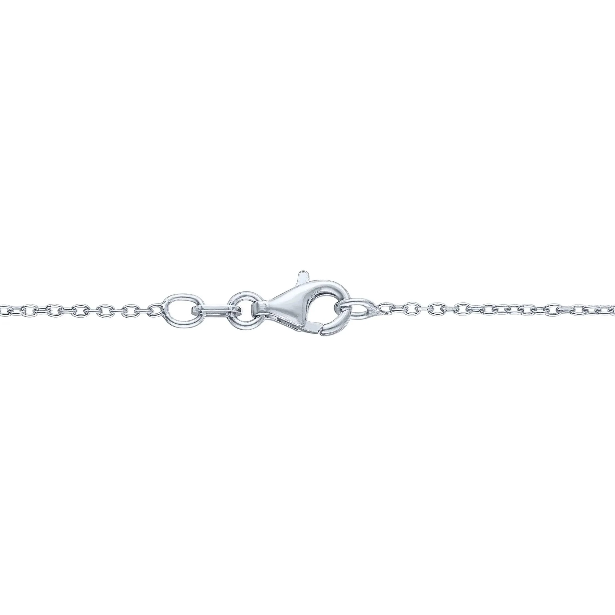 Lab-Created Ruby and Diamond Accent Pear-Shaped Half Halo Necklace .925 Sterling Silver White Size 17.5" - Image 3