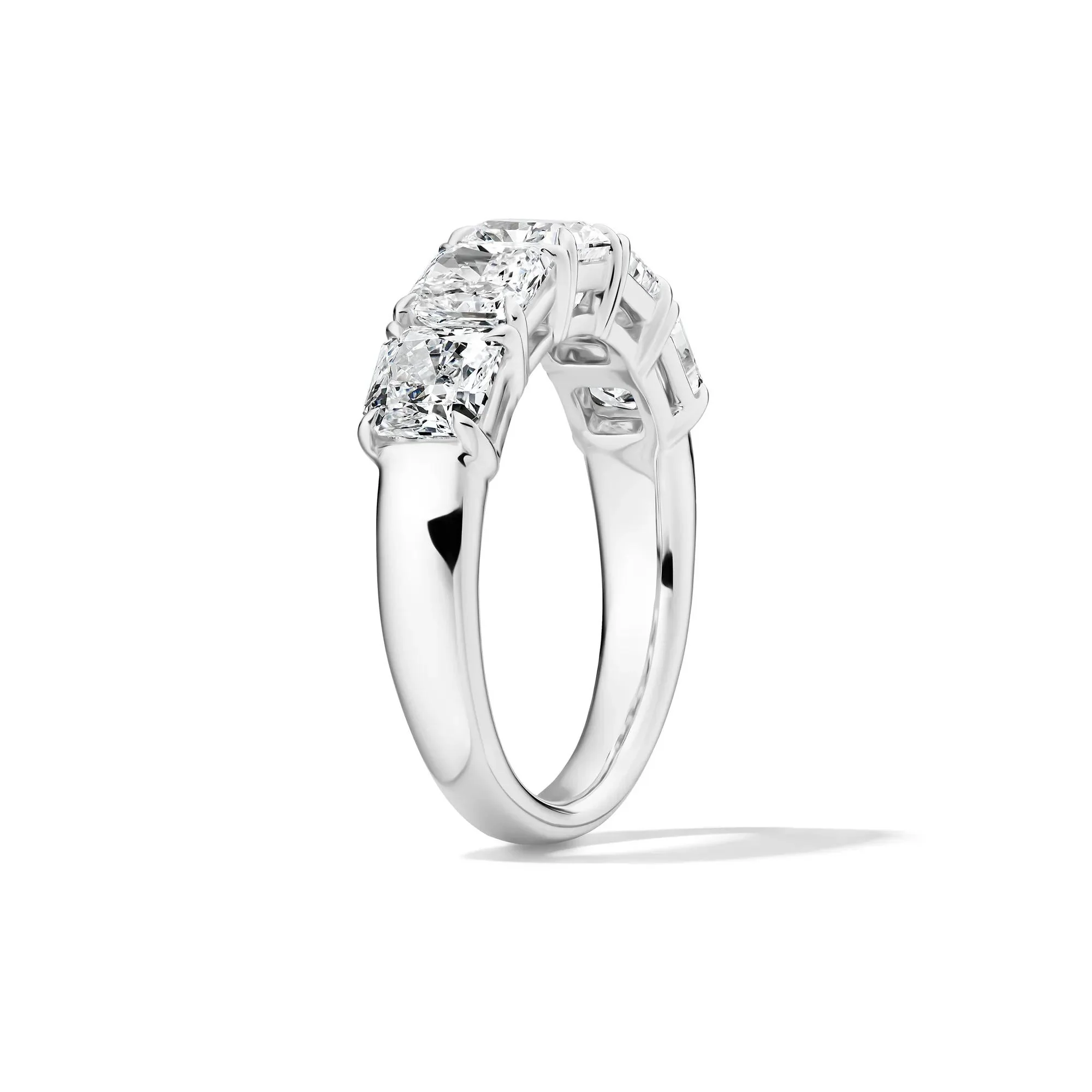 3 CT. Tw. Lab Grown Diamond Five-Stone Anniversary Band Ring 14K White Gold Size 6.5 5mm - Image 3