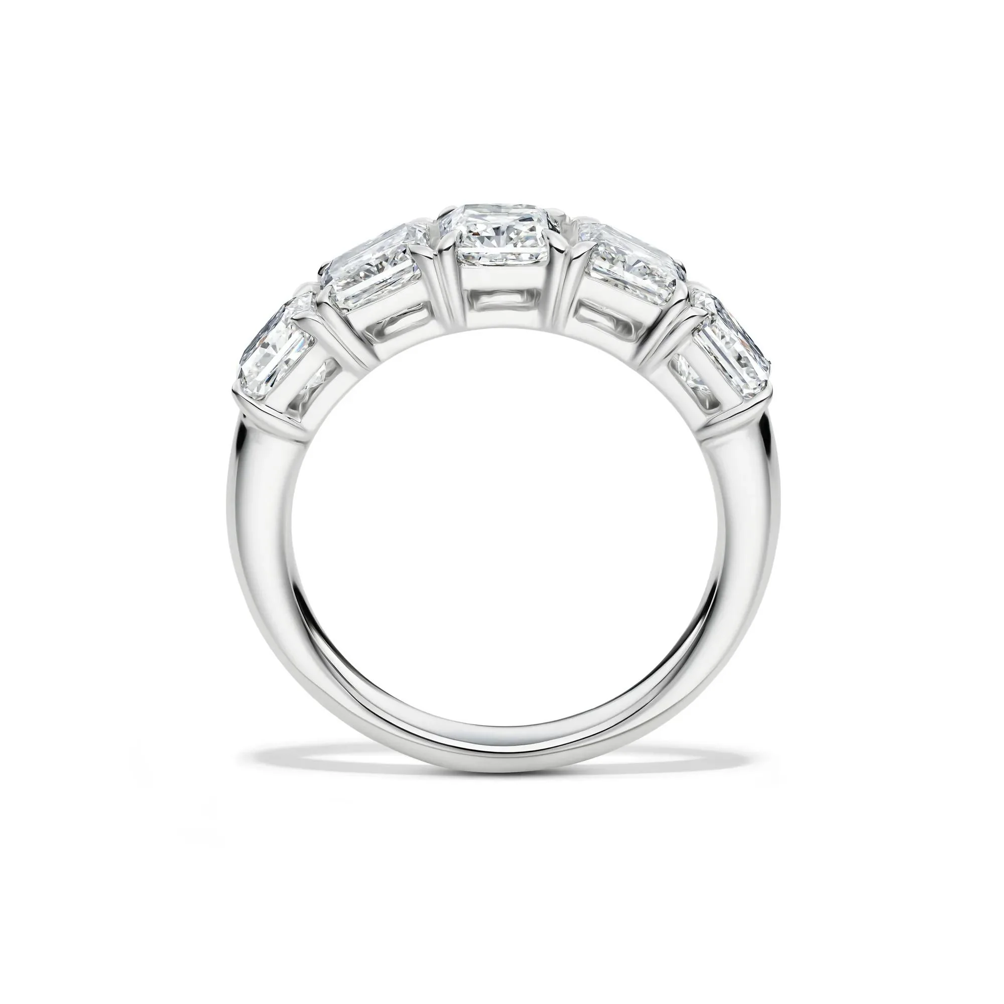 3 CT. Tw. Lab Grown Diamond Five-Stone Anniversary Band Ring 14K White Gold Size 7.5 5mm - Image 2