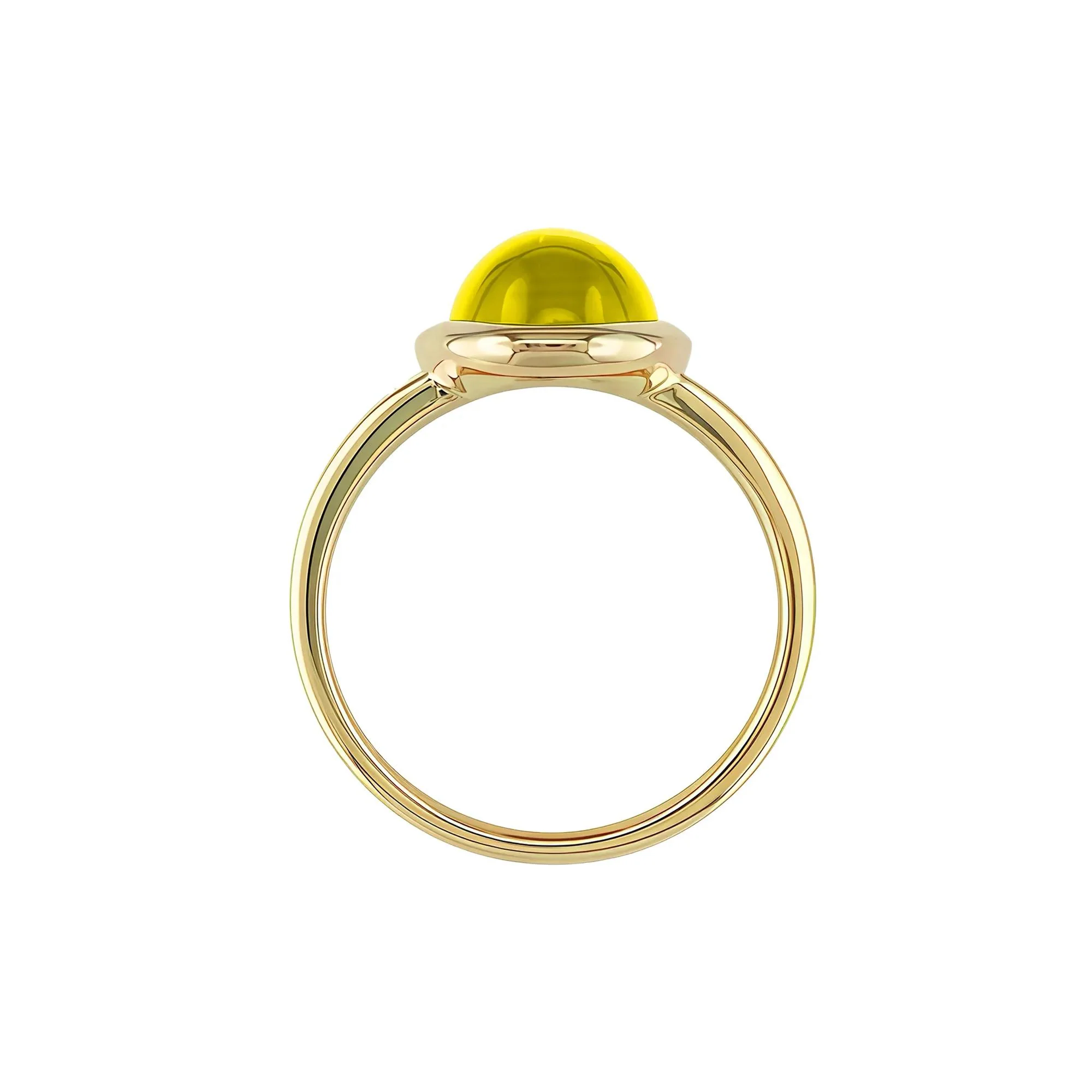 Oval-Shaped Cabochon Citrine Ring 10K Yellow Gold Size 8.5 1mm - Image 2