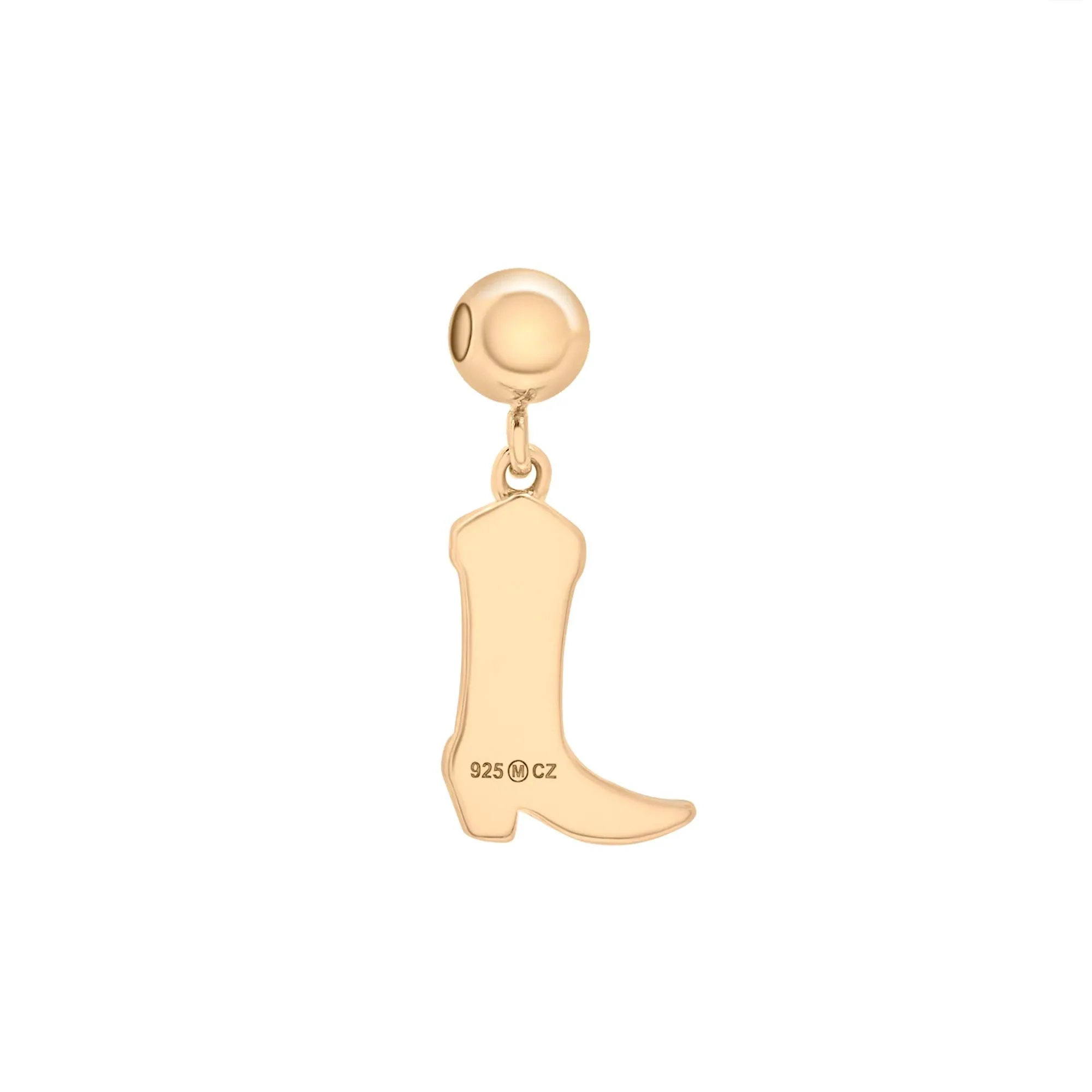 Cowboy Boot Bead Charm Vermei Yellow Size 17.00mm - Image 3