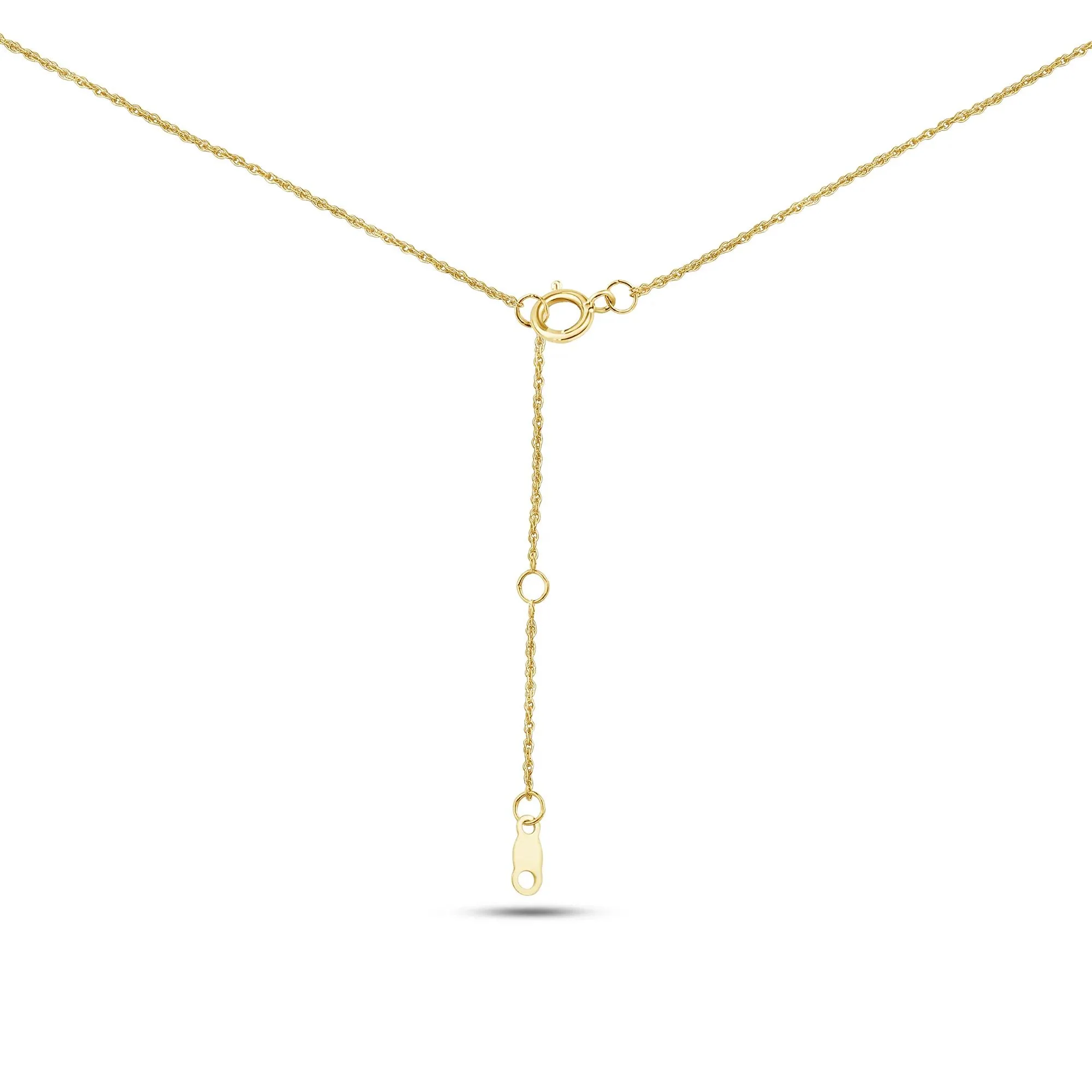 1/2 CT. Tw. Lab Grown Three-Stone Diamond Pendant Necklace 14K Yellow Gold Size 18" - Image 3