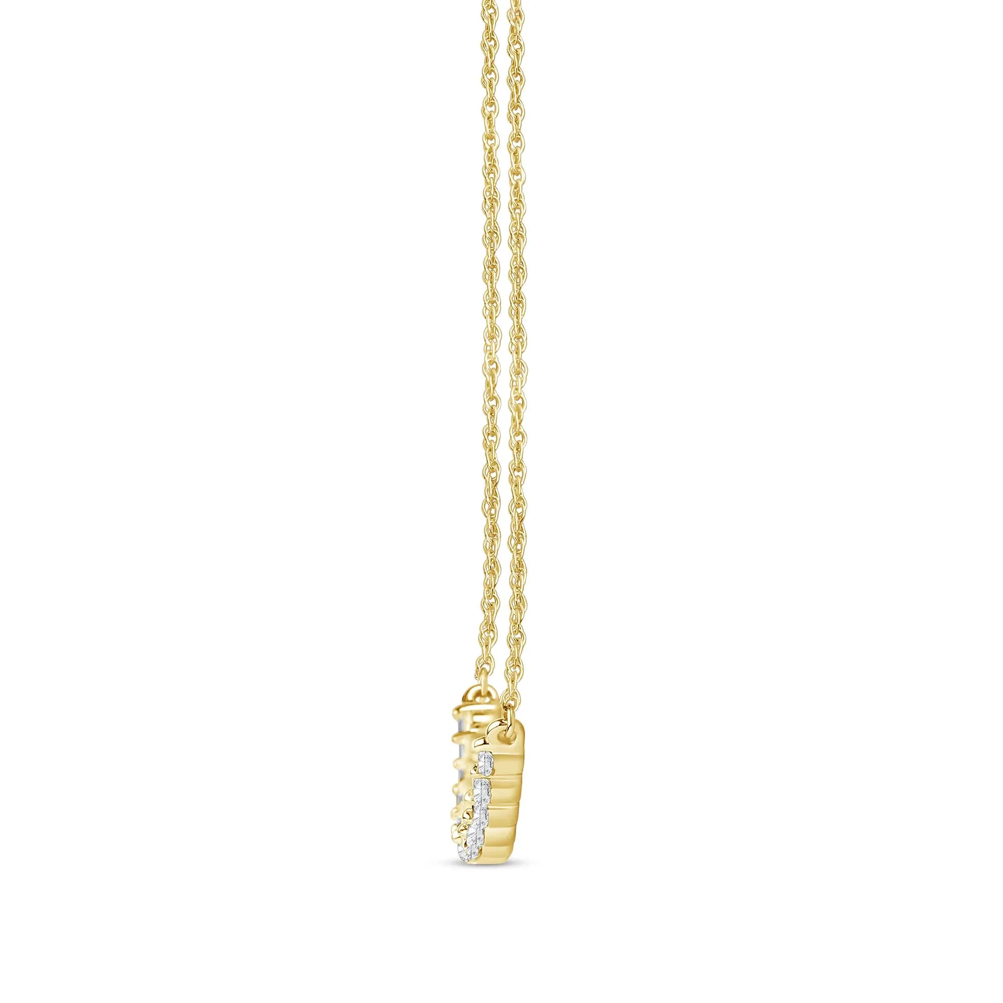 1/2 CT. Tw. Lab Grown Graduated Diamond Necklace 14K Yellow Gold Size 18" - Image 2