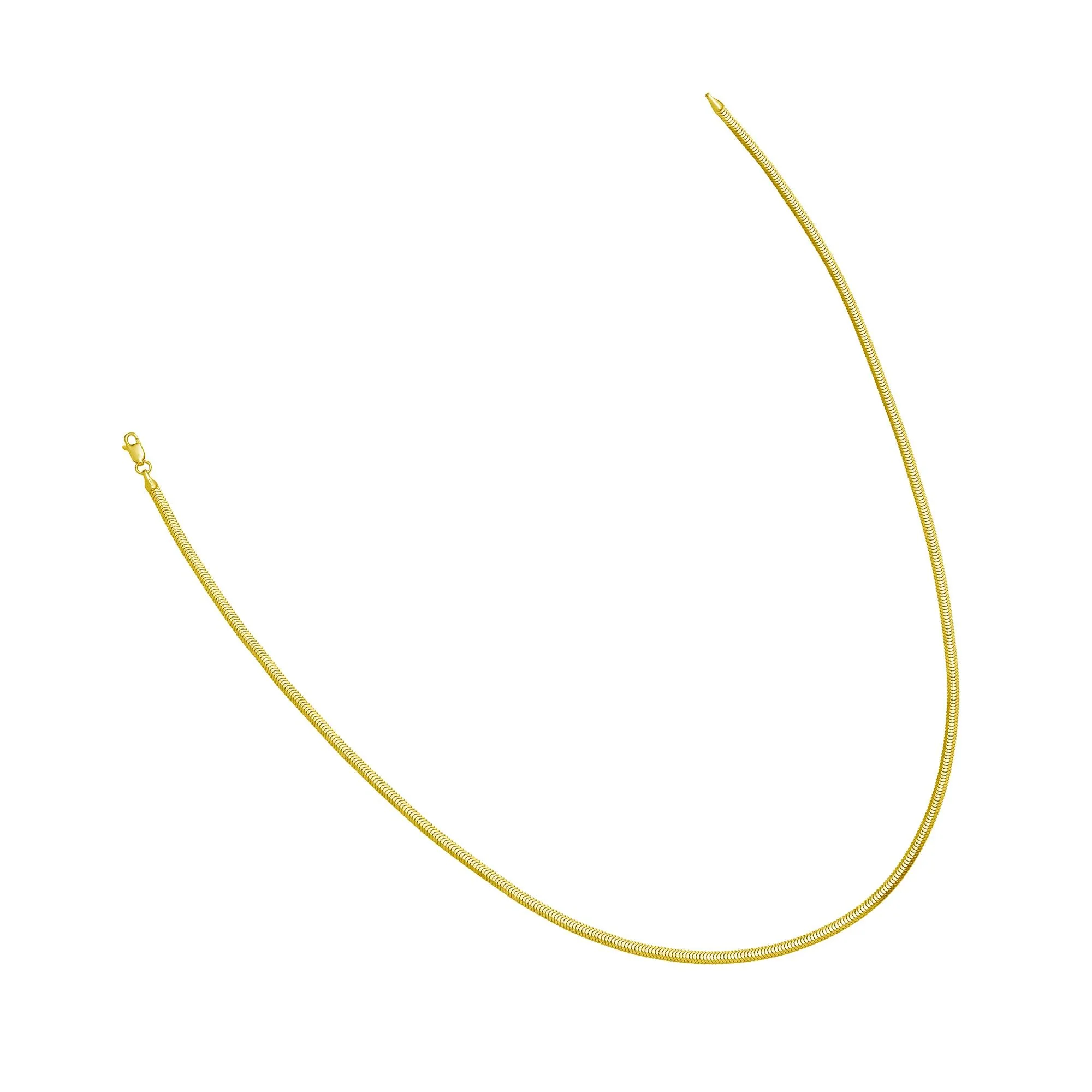 Oval Snake Chain 14K Yellow Gold Necklace Size 18" - Image 3