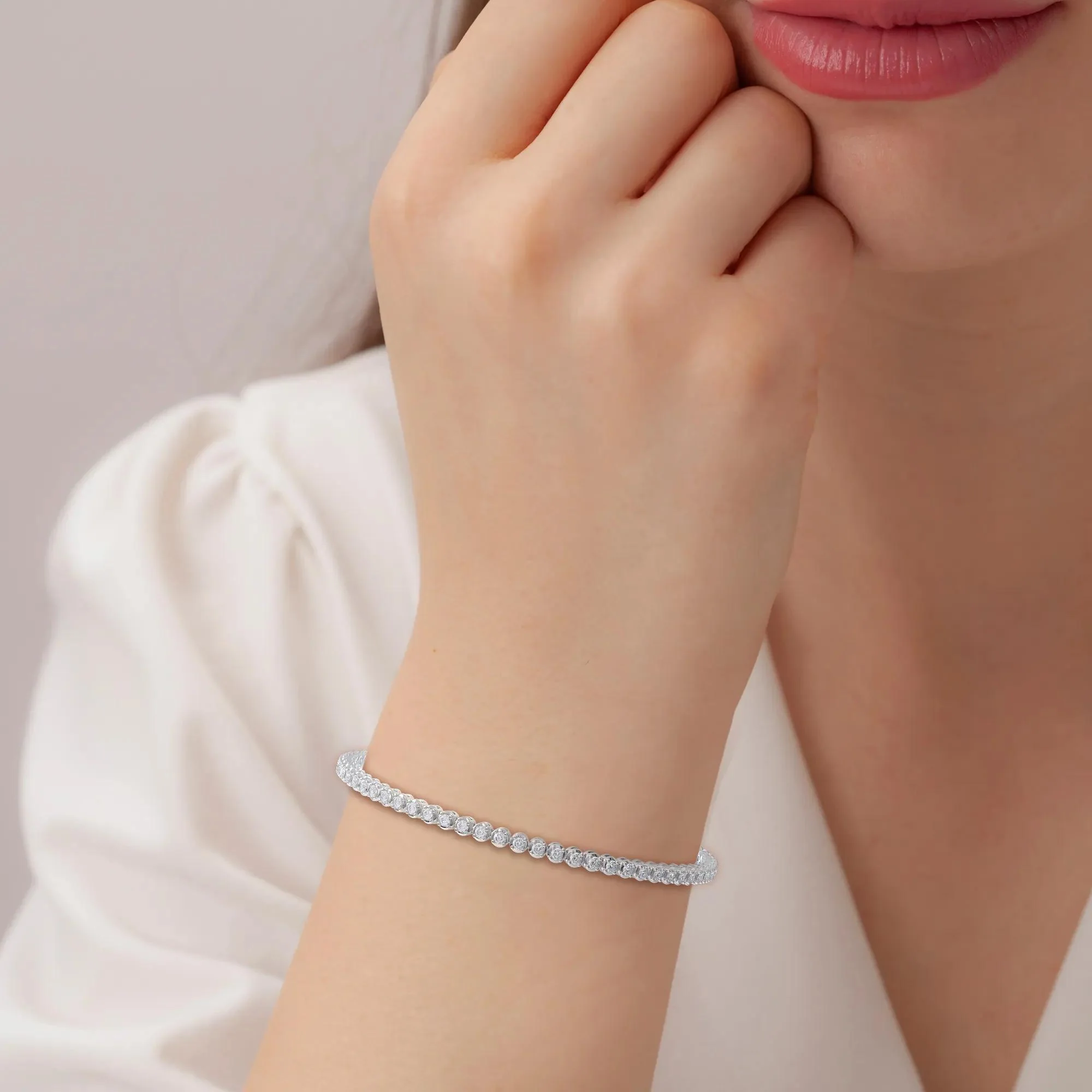 1 7/8 CT. Tw. Diamond Tennis Bracelet 10K White Gold Size 2.00mm - Image 4