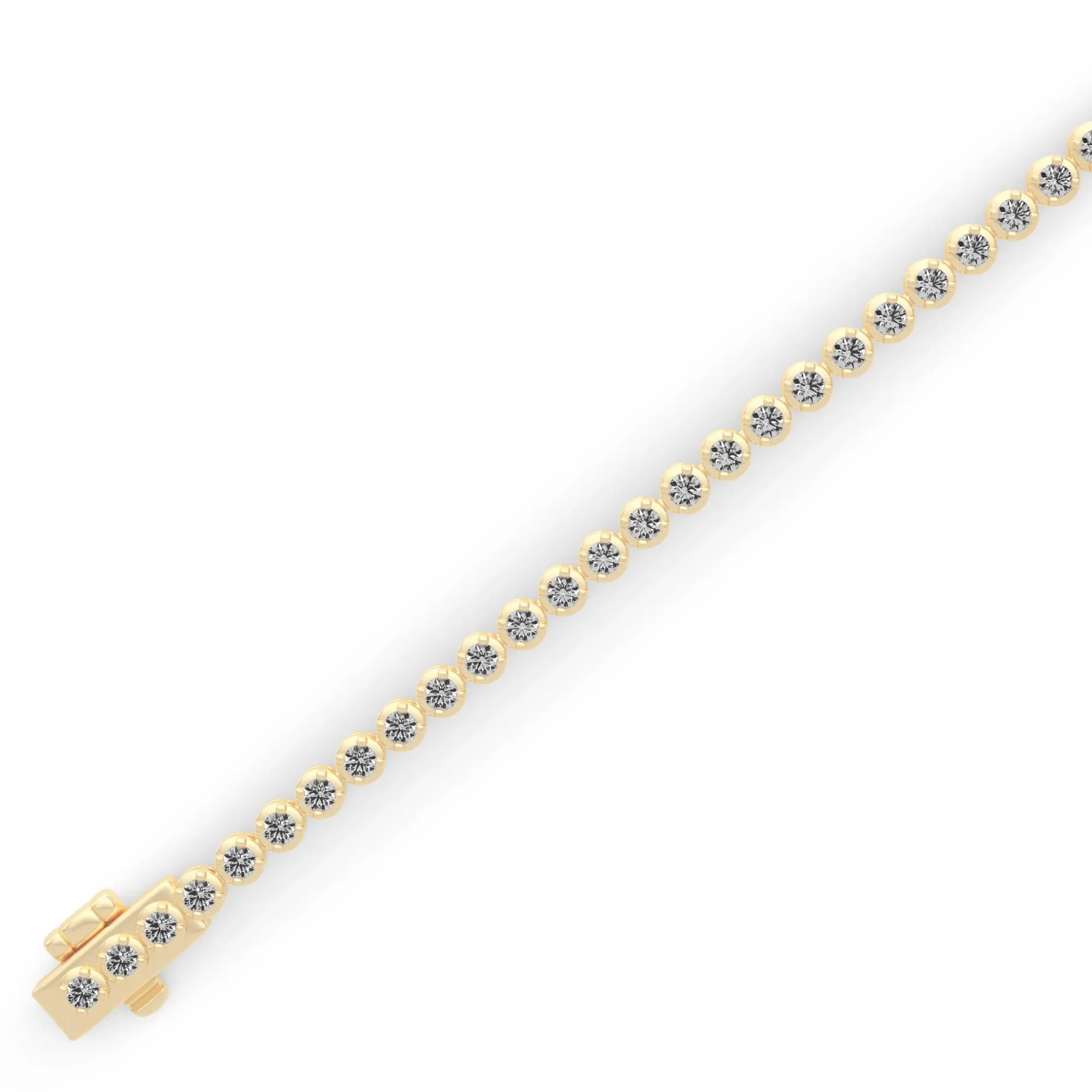 1 CT. Tw. Diamond Tennis Bracelet 10K Yellow Gold Size 2.00mm - Image 3