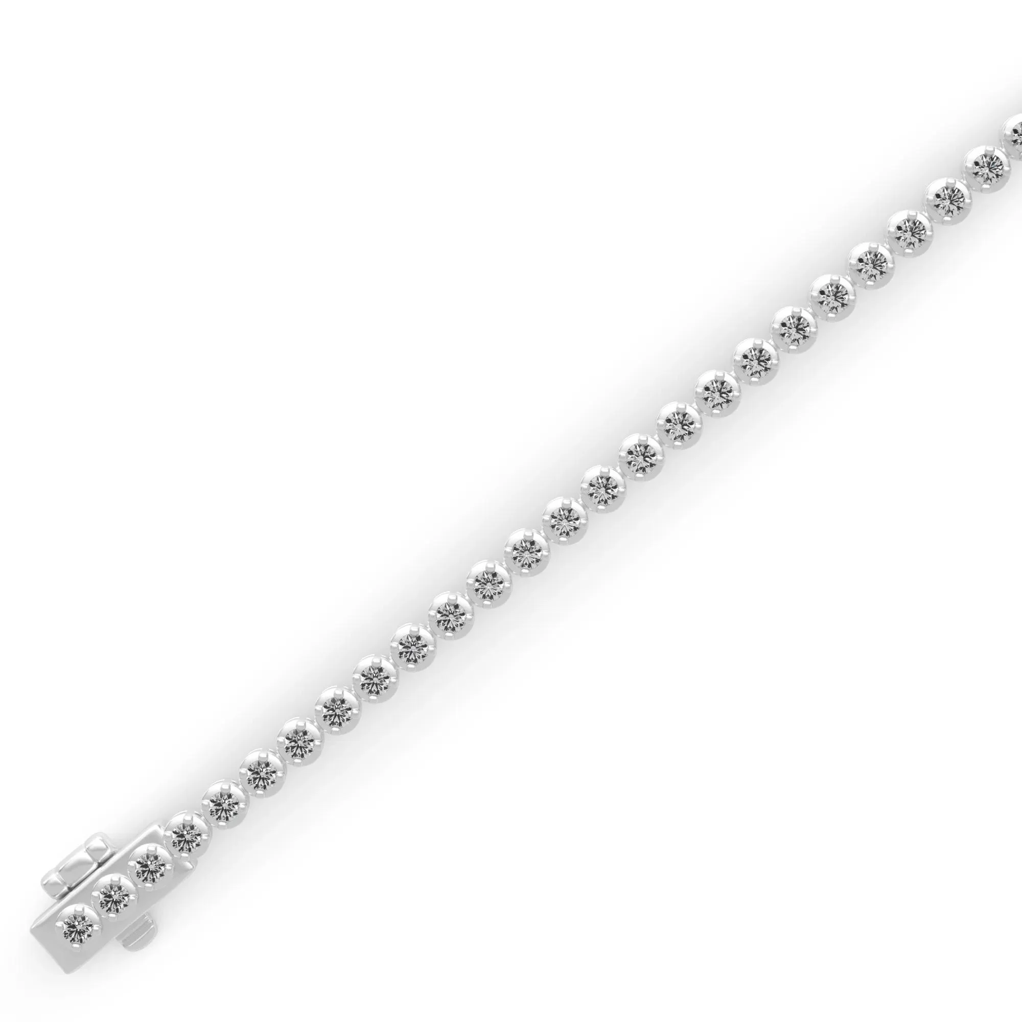 1 CT. Tw. Diamond Tennis Bracelet 10K White Gold Size 2.00mm - Image 3