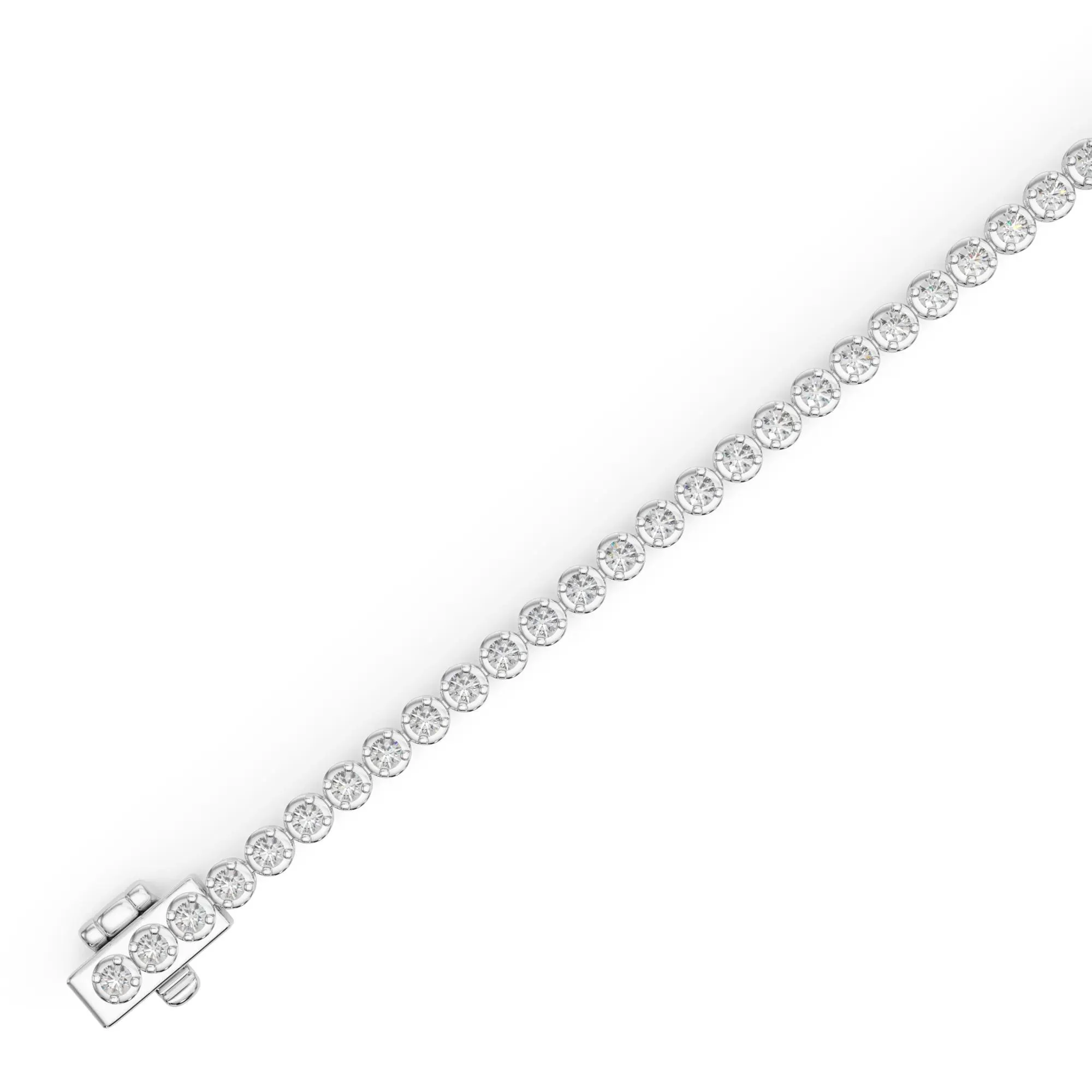 2 1/7 CT. Tw. Diamond Tennis Bracelet 10K White Gold Size 2.00mm - Image 3