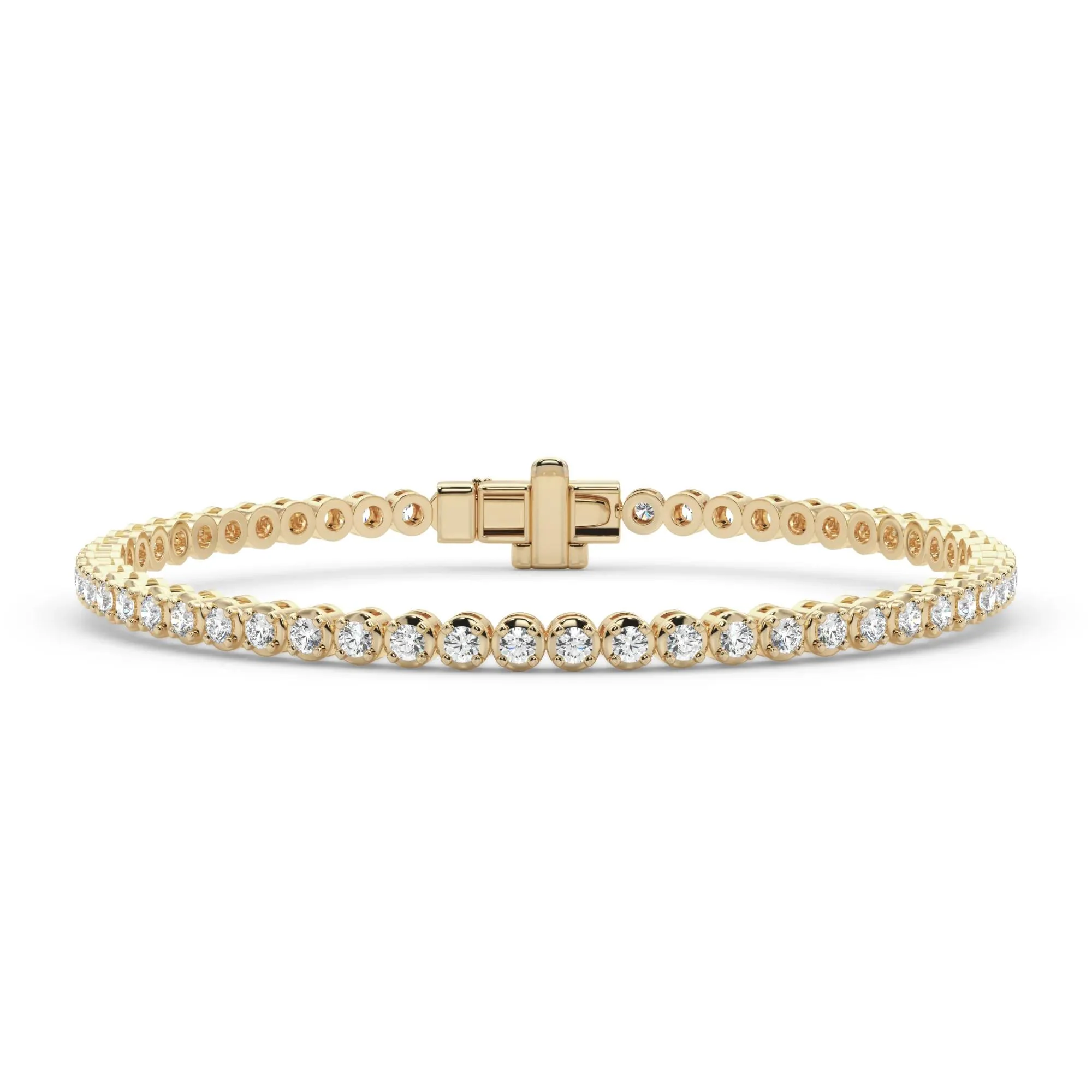 3 1/5 CT. Tw. Diamond Tennis Bracelet 10K Yellow Gold Size 2.00mm
