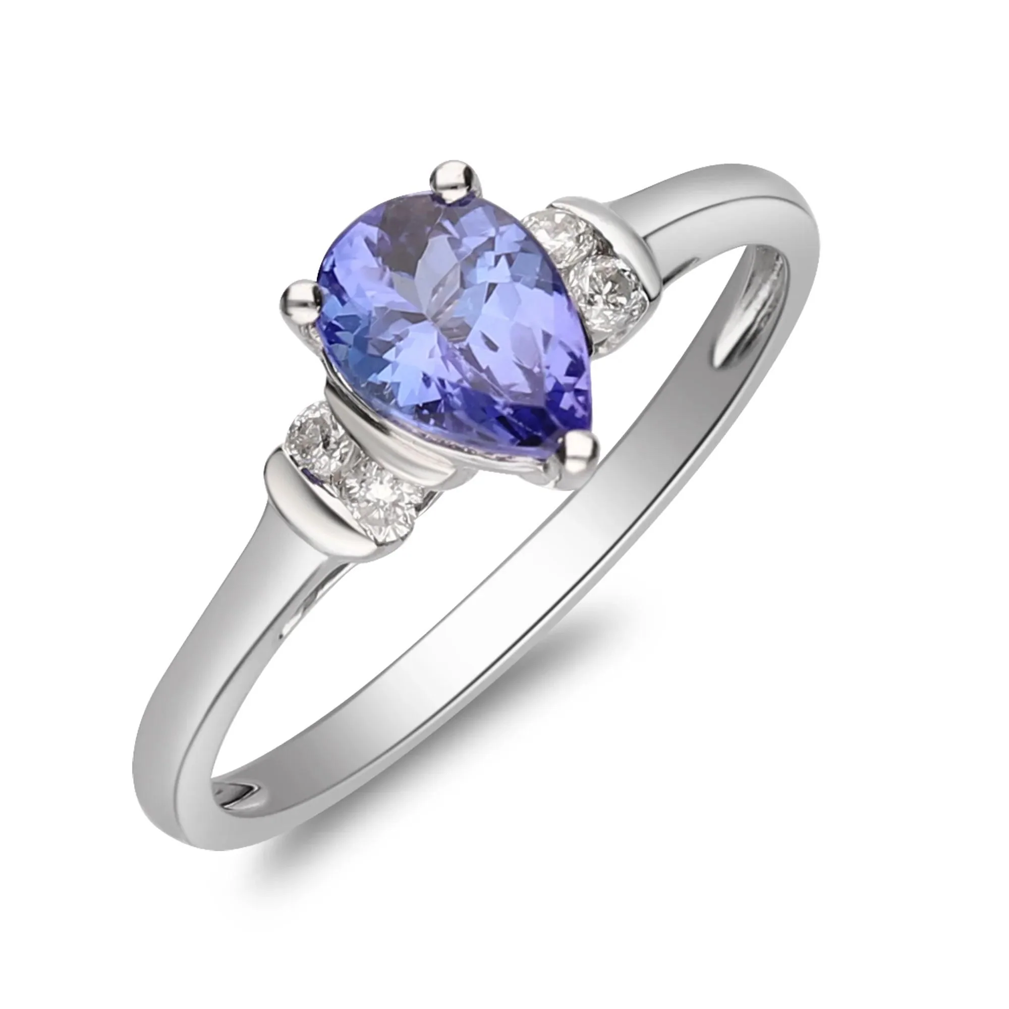 1/10 CT. Tw. Tanzanite and Diamond Ring 10K White Gold Size 9 2mm - Image 4
