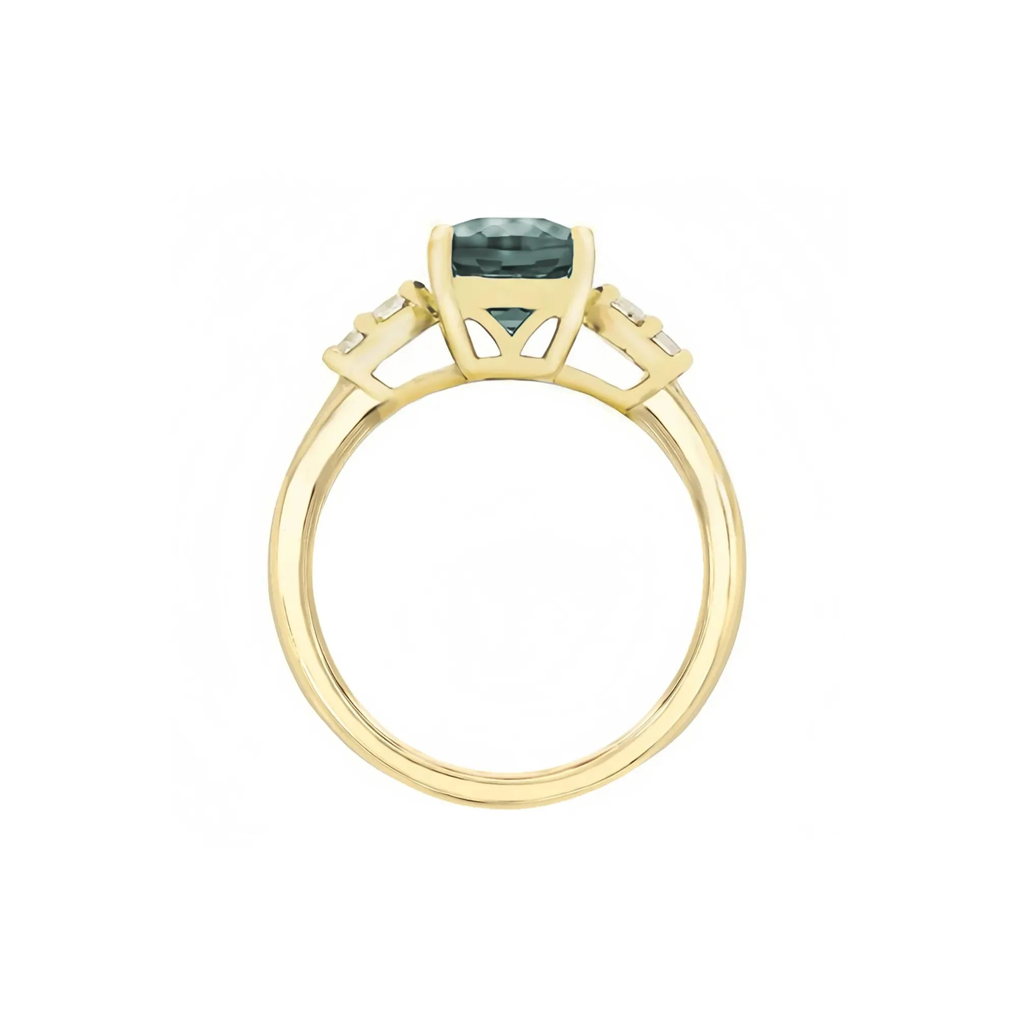 1/7 CT. Tw. Lab-Created Alexandrite and Diamond Ring 10K Yellow Gold Round Brilliant Cut Size 7.5 1mm - Image 2