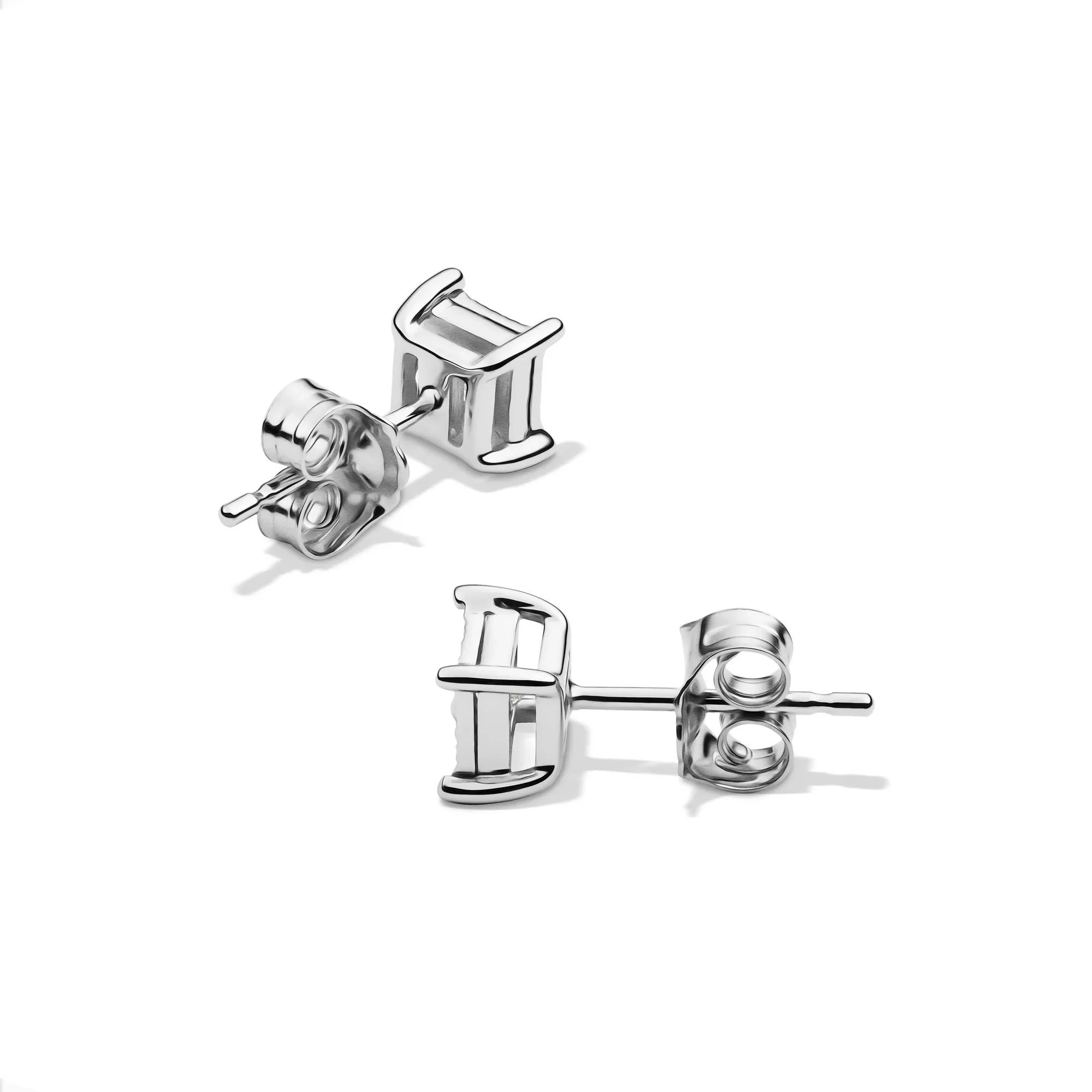1/3 CT. Tw. Lab Grown Princess-Cut Diamond Illusion Stud Earrings 10K White Gold Size 5.30mm - Image 2