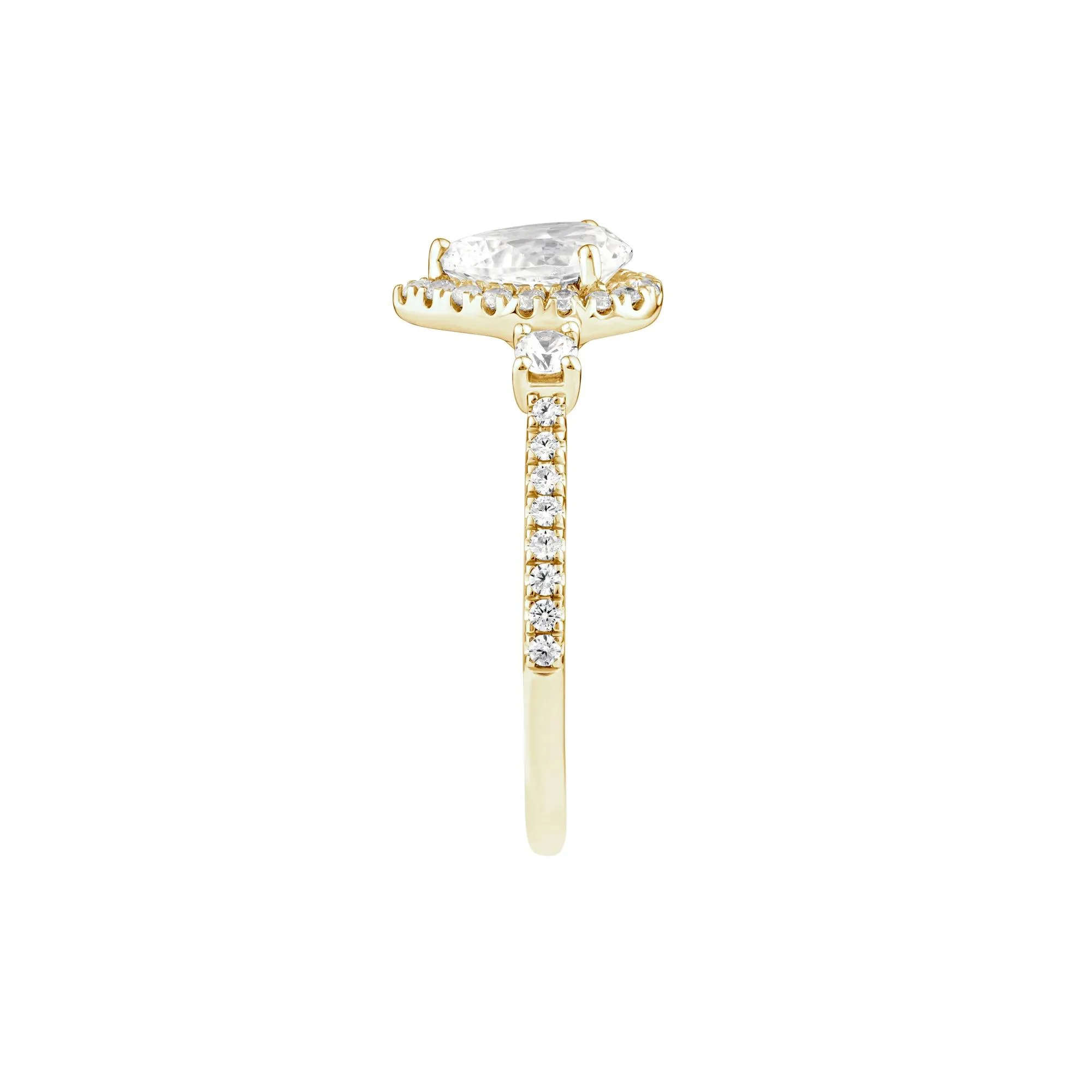 1/5 CT. Tw. Lab Grown Diamond Engagement Ring 10K Yellow Gold Round Brilliant Cut Size 7 - Image 3