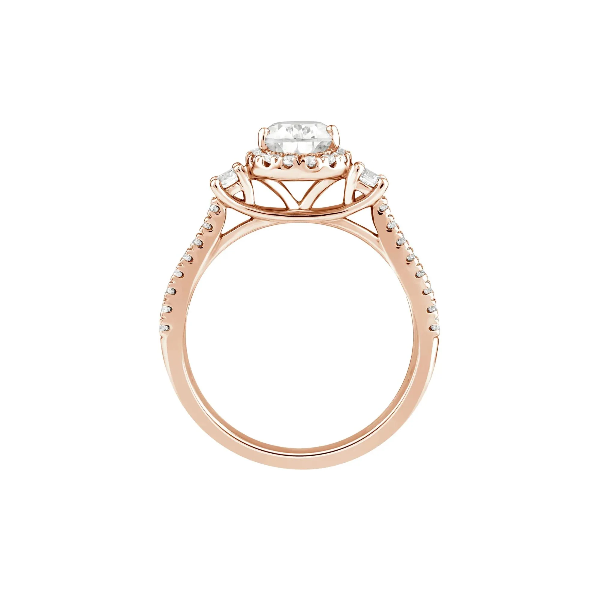 1/5 CT. Tw. Lab Grown Diamond Engagement Ring 10K White Gold Round Brilliant Cut Rose Size 9 - Image 2