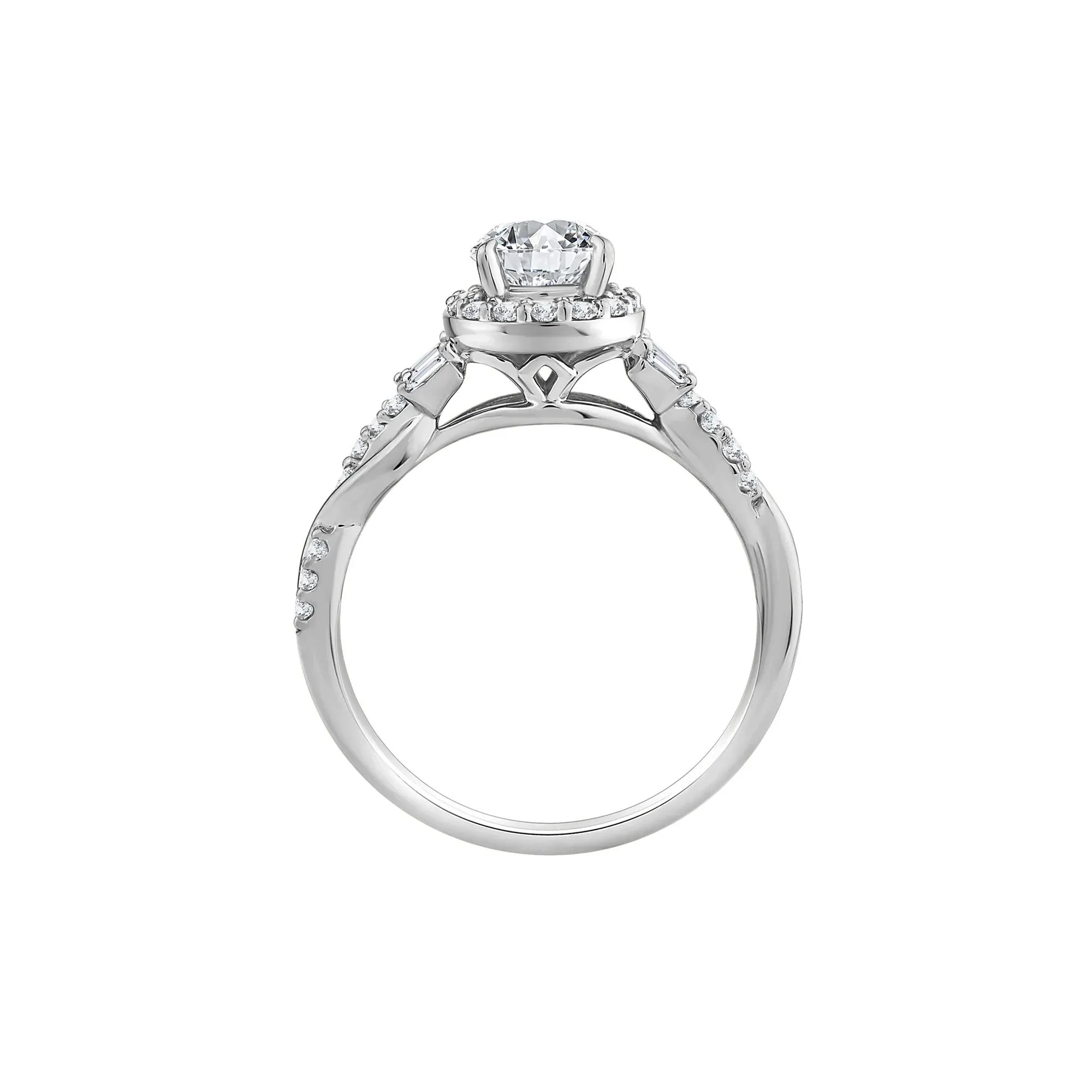 1 CT. Tw. Lab Grown Diamond Pear-Shaped Halo Engagement Ring 10K White Gold Round Brilliant Cut Size 7 - Image 2