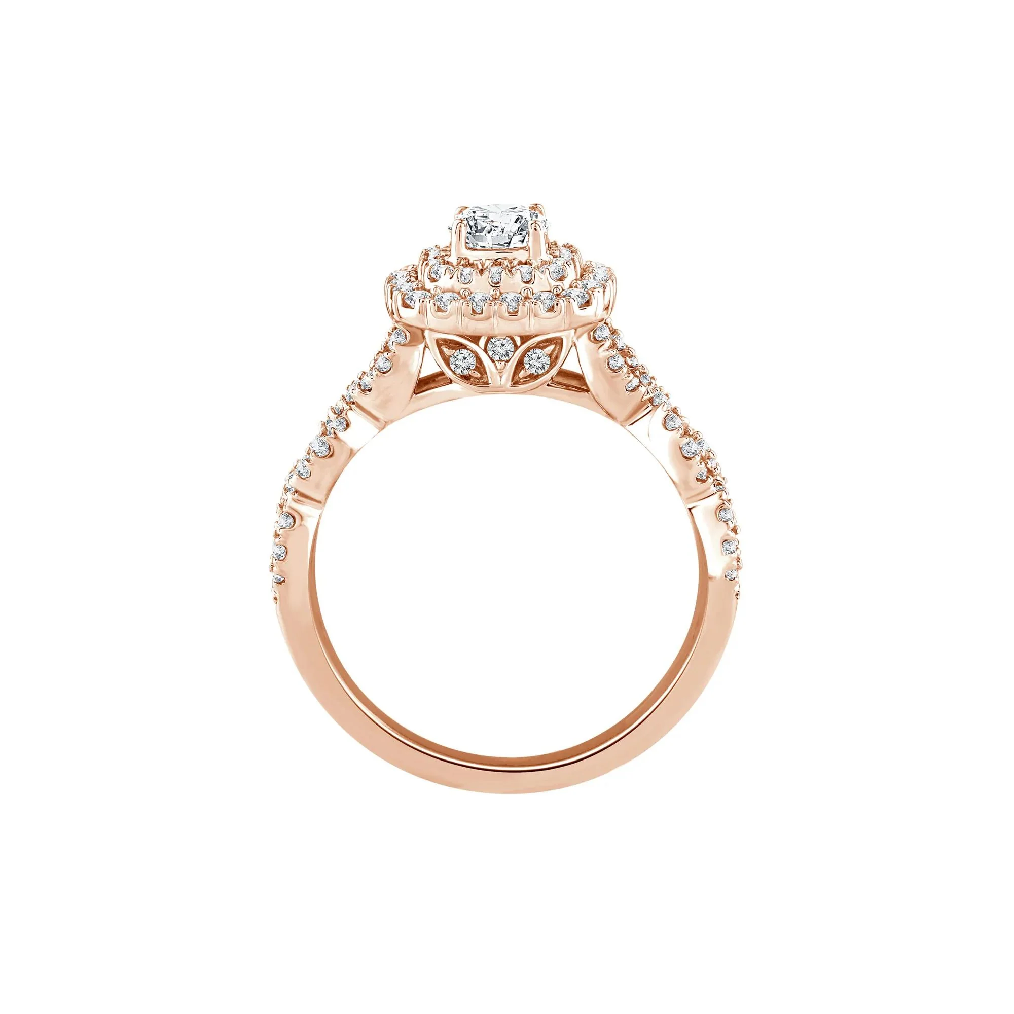 1 CT. Tw. Lab Grown Diamond Engagement Ring 10K Rose Gold Round Brilliant Cut Size 6 1mm - Image 2