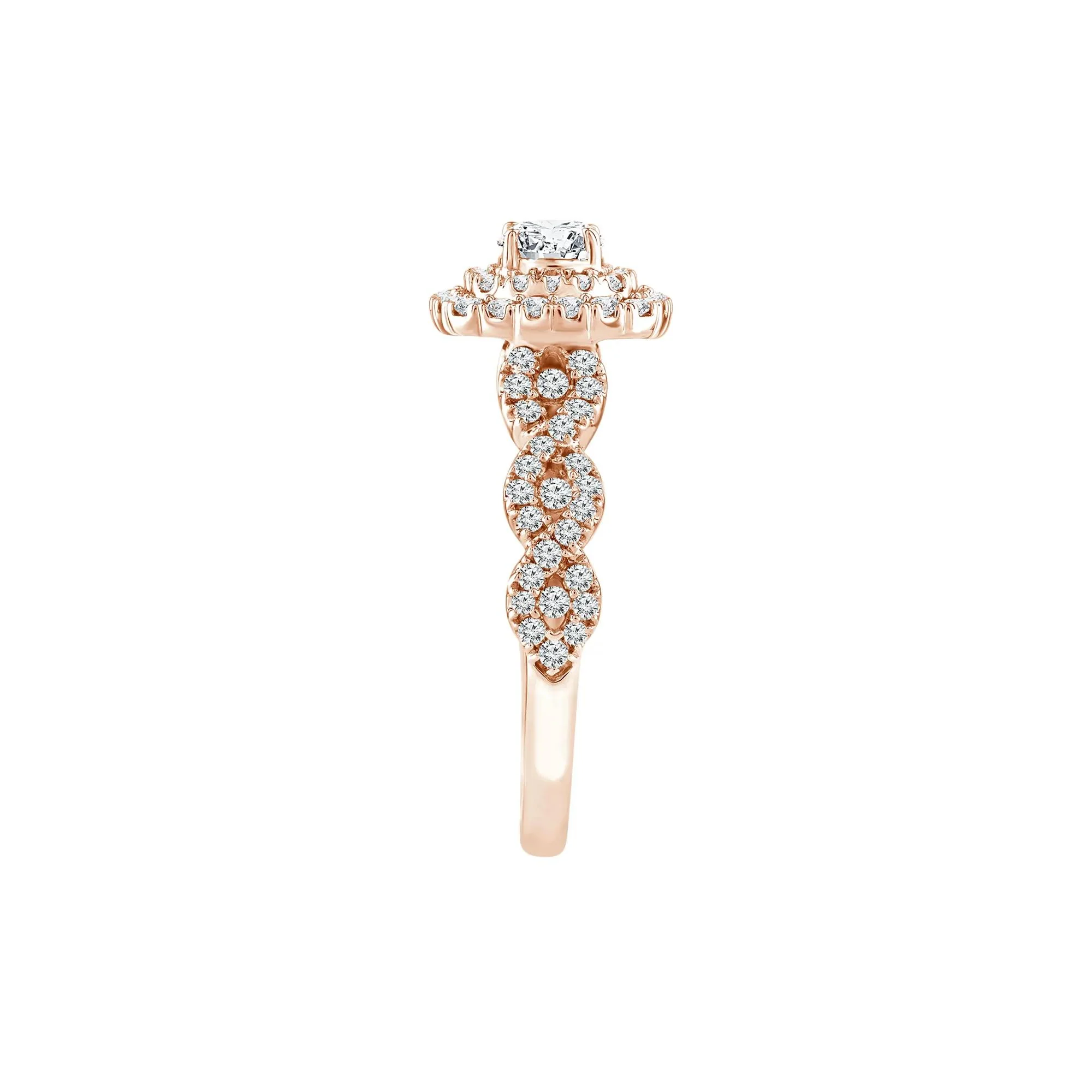1 CT. Tw. Lab Grown Diamond Engagement Ring 10K Rose Gold Round Brilliant Cut Size 6.5 1mm - Image 3
