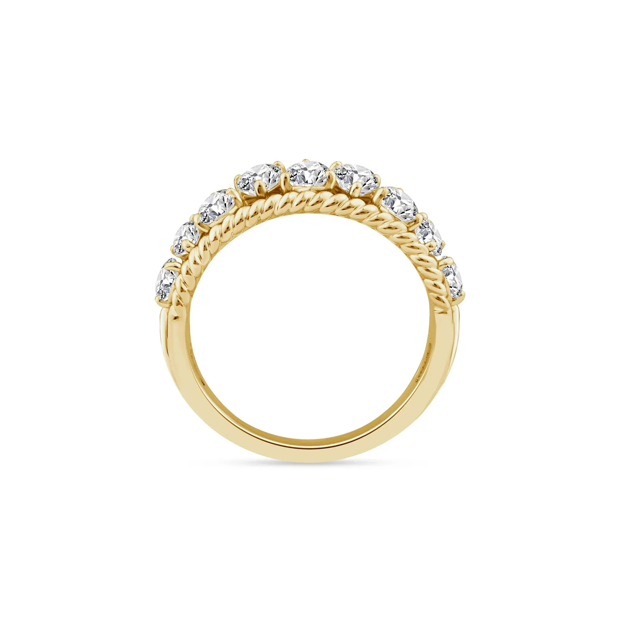 2 CT. Tw. Lab Grown Diamond Pear-Shaped Band Ring 14K Yellow Gold Size 7 - Image 2
