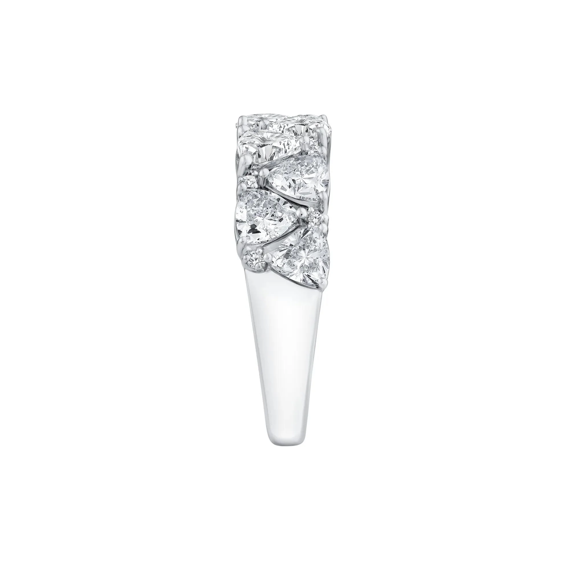 1 3/4 CT. Tw. Lab Grown Diamond Trillion and Round Band Ring 14K White Gold Round Brilliant Cut Size 6 - Image 3