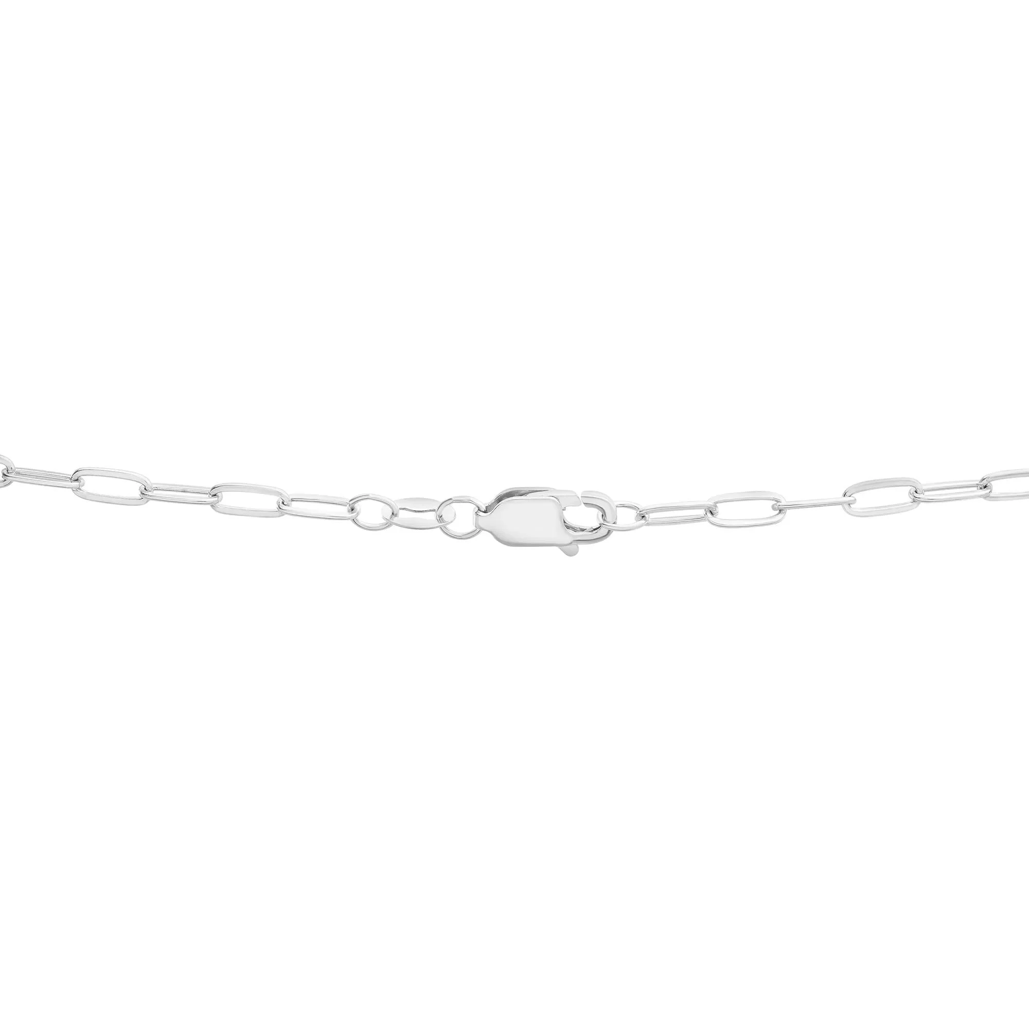 Freshwater Cultured Pearl Paperclip Chain Station Necklace .925 Sterling Silver White Size 17" - Image 4