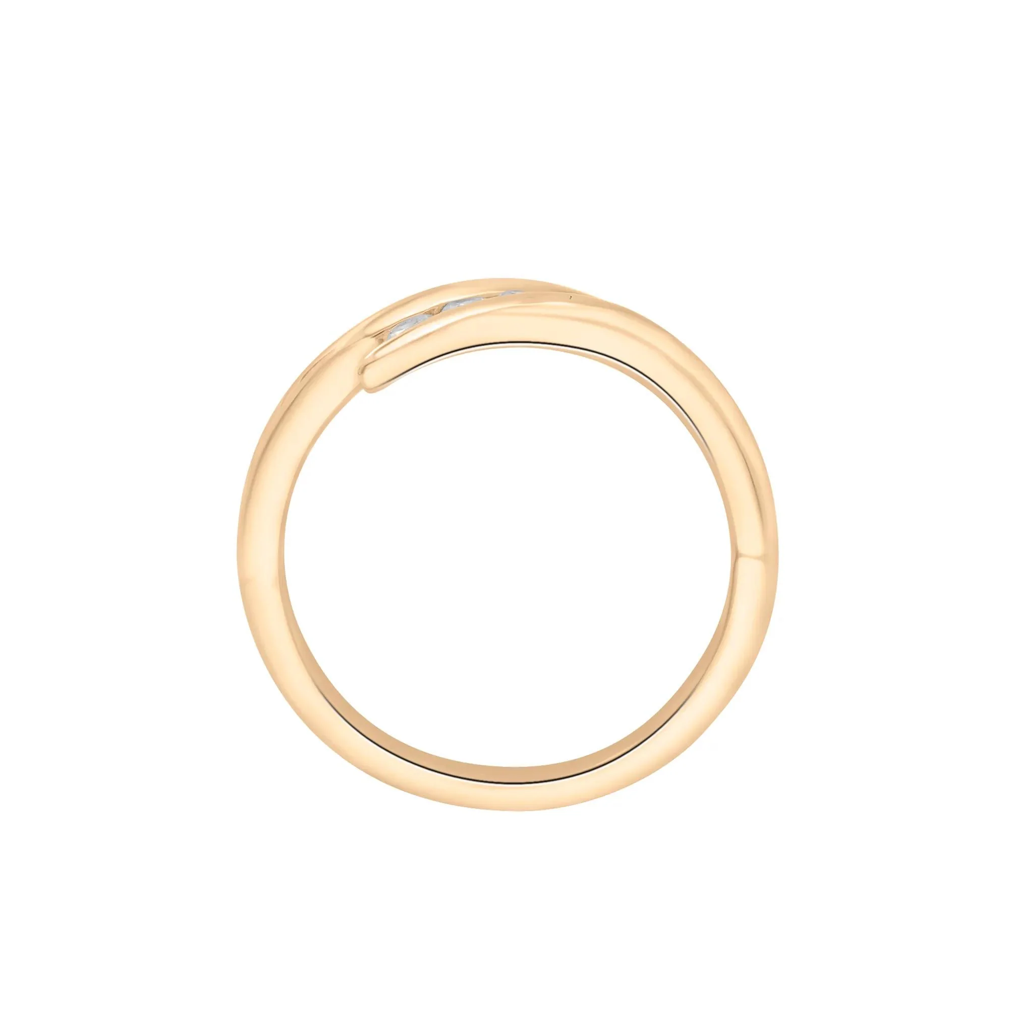 1/4 CT. Tw. Diamond Bypass Ring 10K Yellow Gold Round Brilliant Cut Size 7 2mm - Image 5