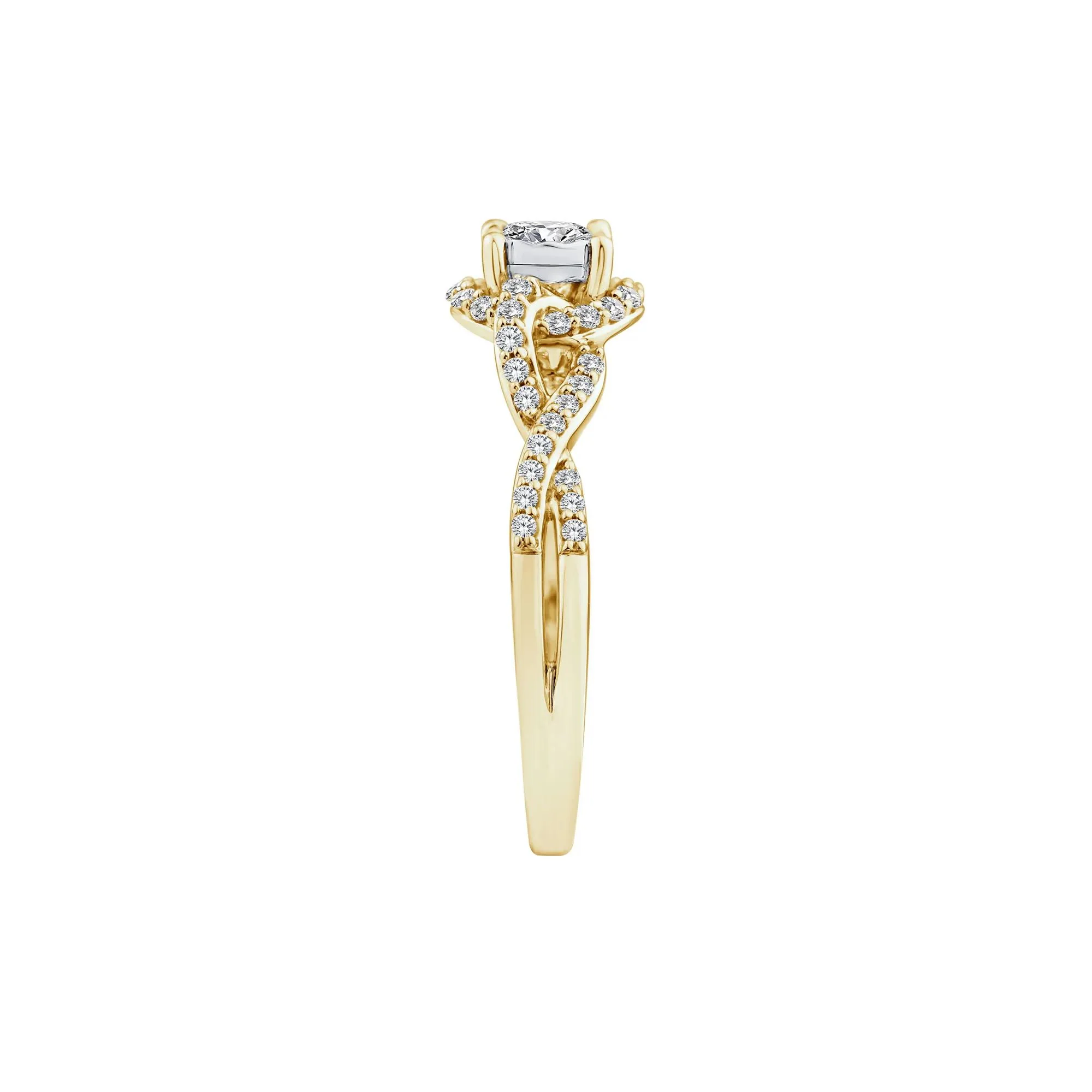1/2 CT. Tw. Lab Grown Diamond Promise Ring 10K Yellow Gold Round Brilliant Cut Size 7 - Image 3