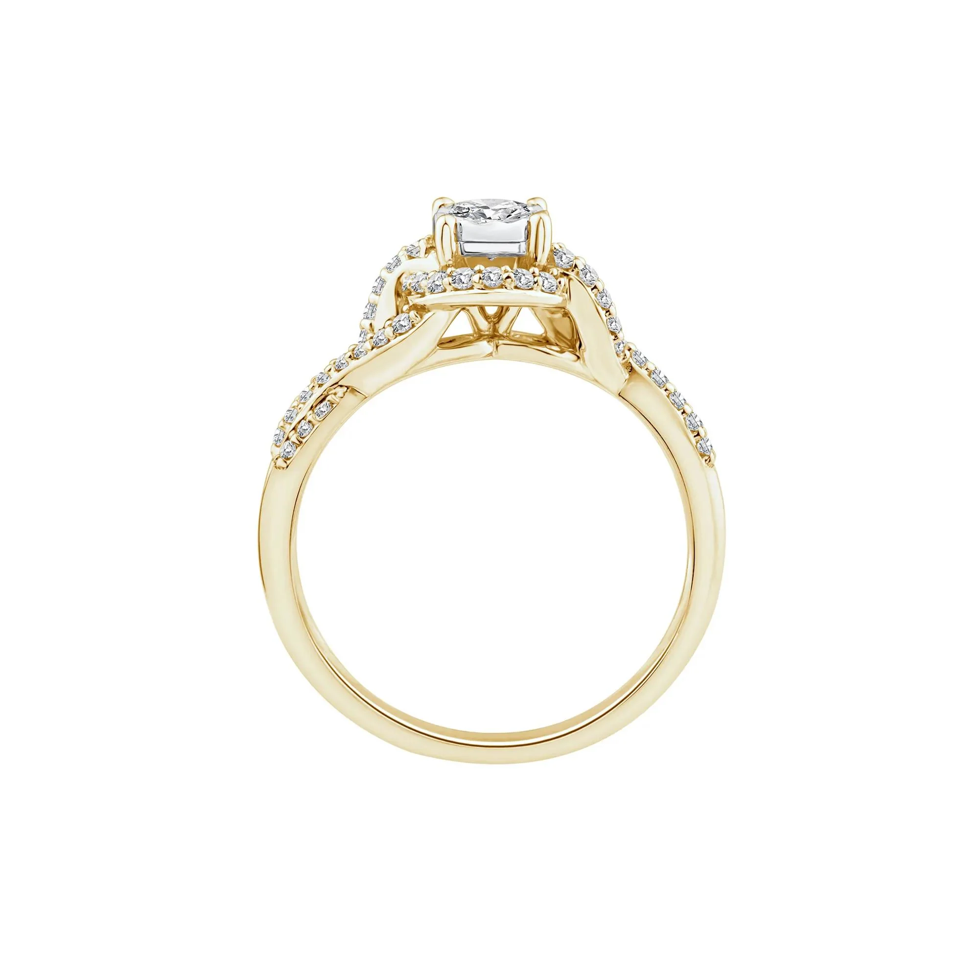 1/2 CT. Tw. Lab Grown Diamond Promise Ring 10K Yellow Gold Round Brilliant Cut Size 8.5 - Image 2