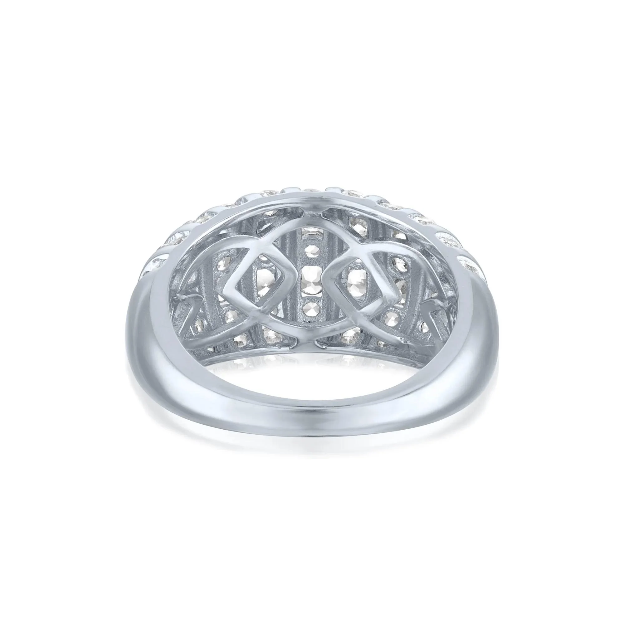 White Sapphire Graduated Wide Band Ring .925 Sterling Silver Size 7 1mm - Image 3