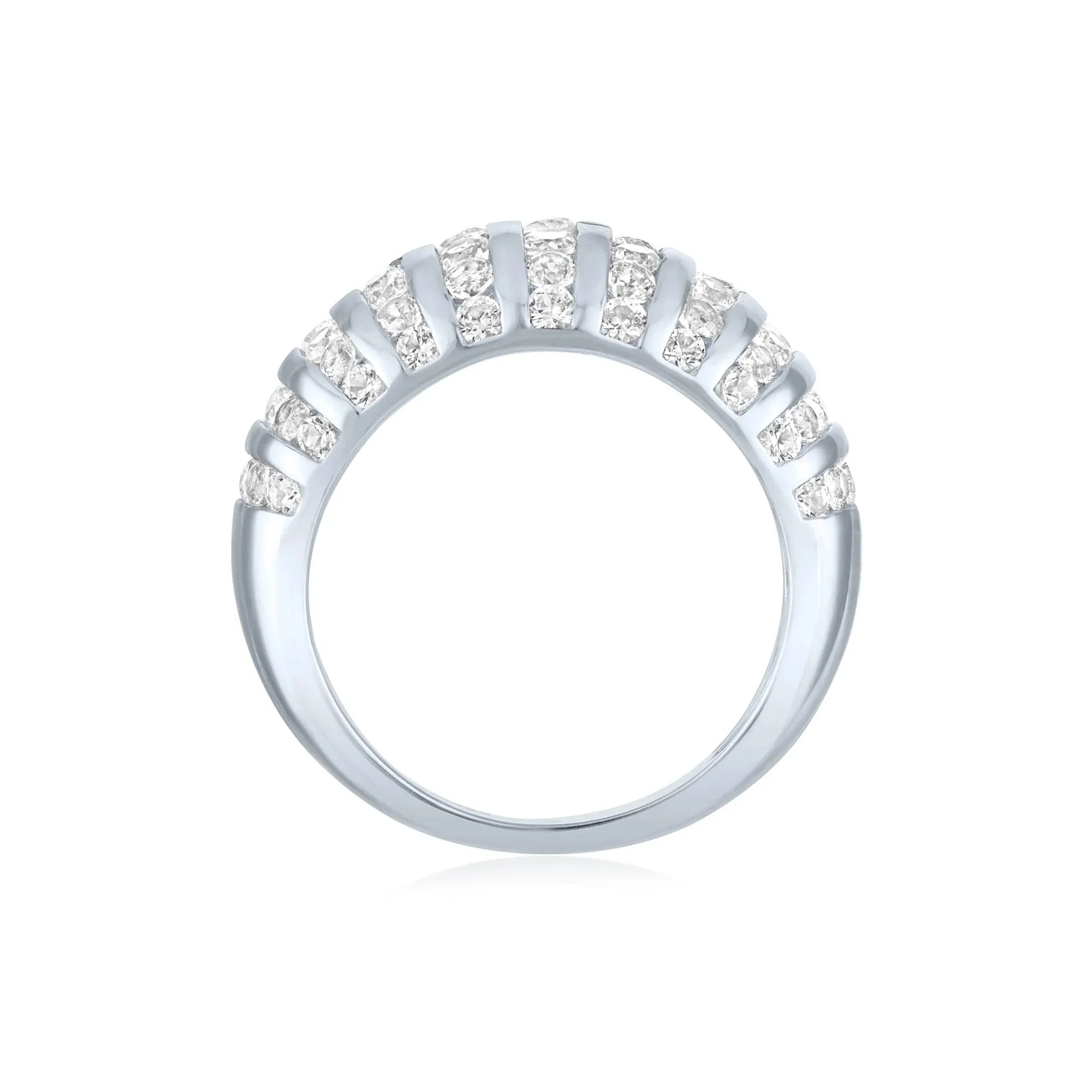 White Sapphire Graduated Wide Band Ring .925 Sterling Silver Size 7 1mm - Image 4