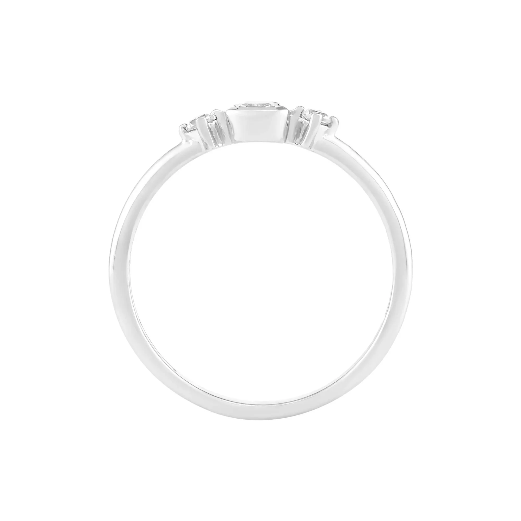 Asscher-Cut Lab-Created White Sapphire Stack Ring .925 Sterling Silver Size 8.5 1.5mm - Image 3