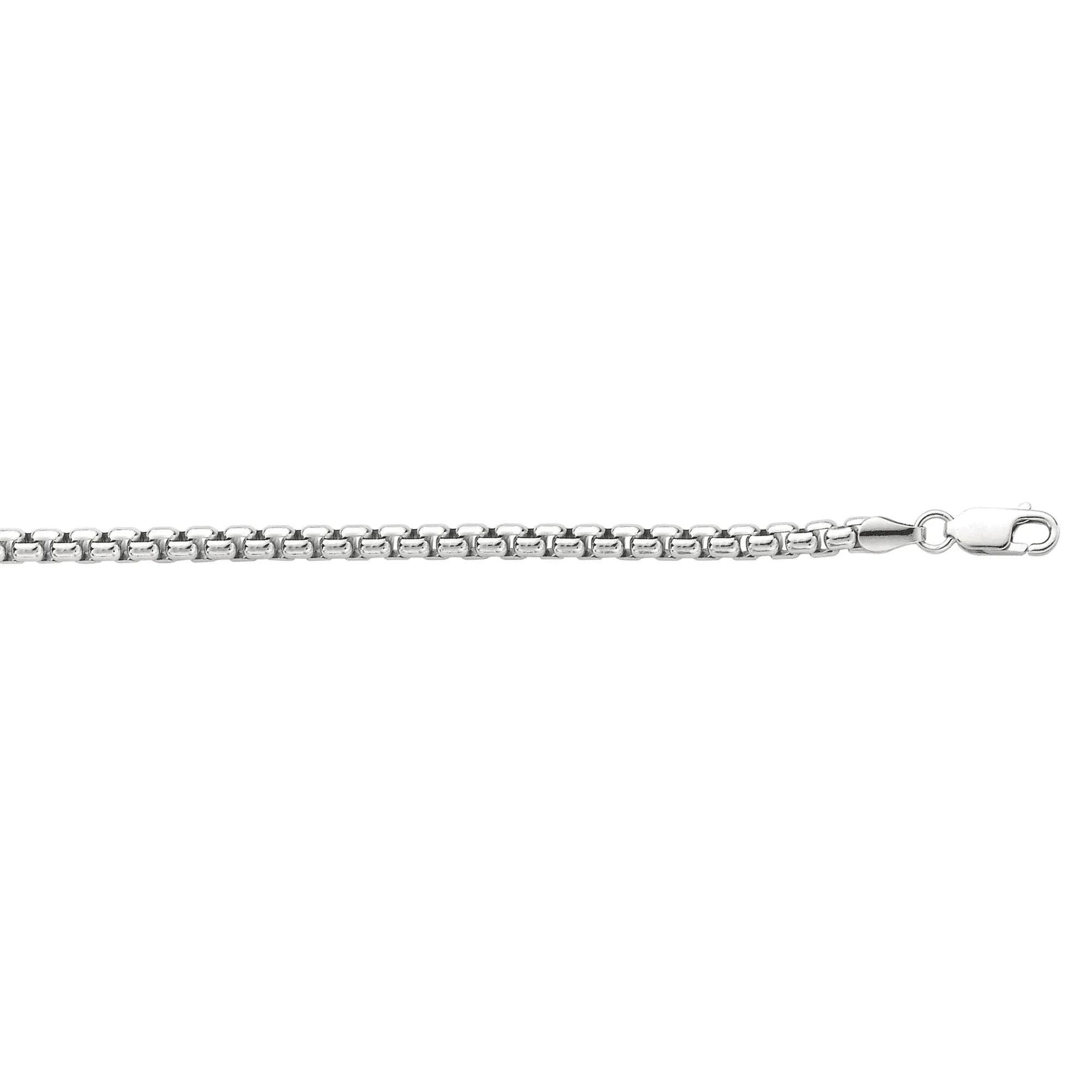 Box Chain .925 Sterling .925 Sterling Silver Necklace White Size 24" - Image 2