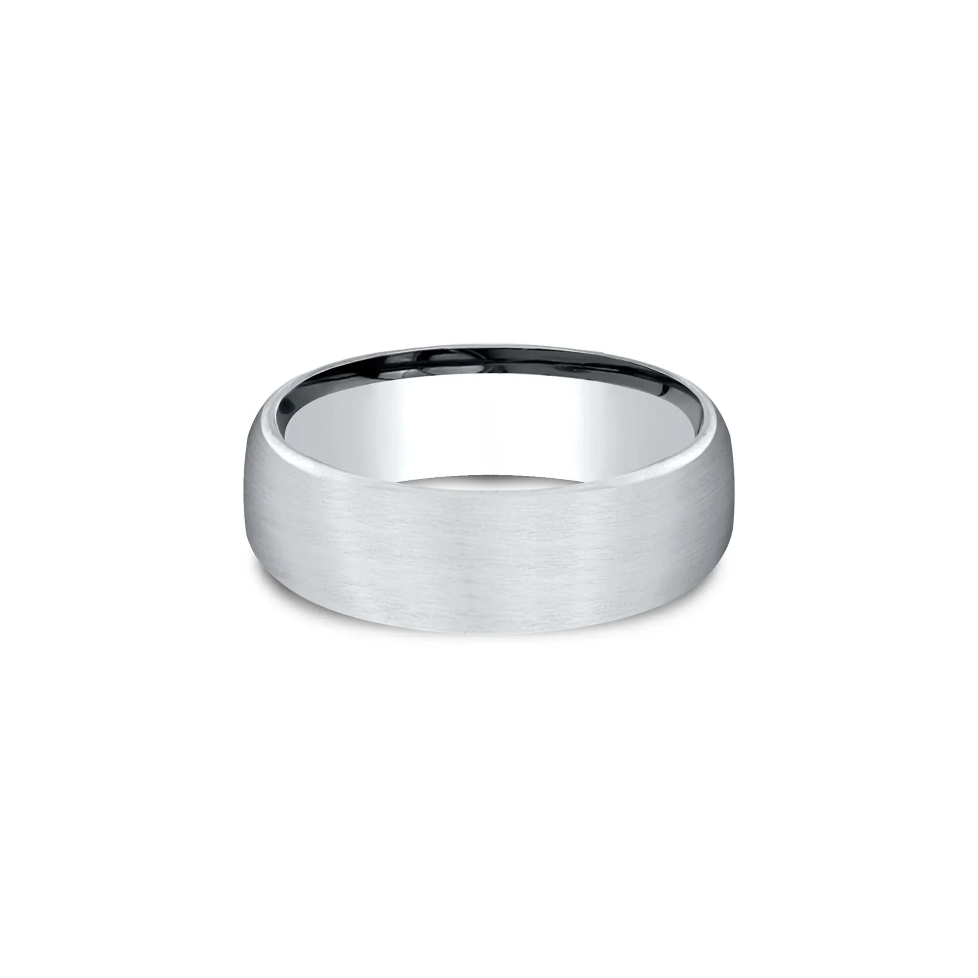 Wedding Band Ring Platinum 7.5 MM White Size 7.5mm