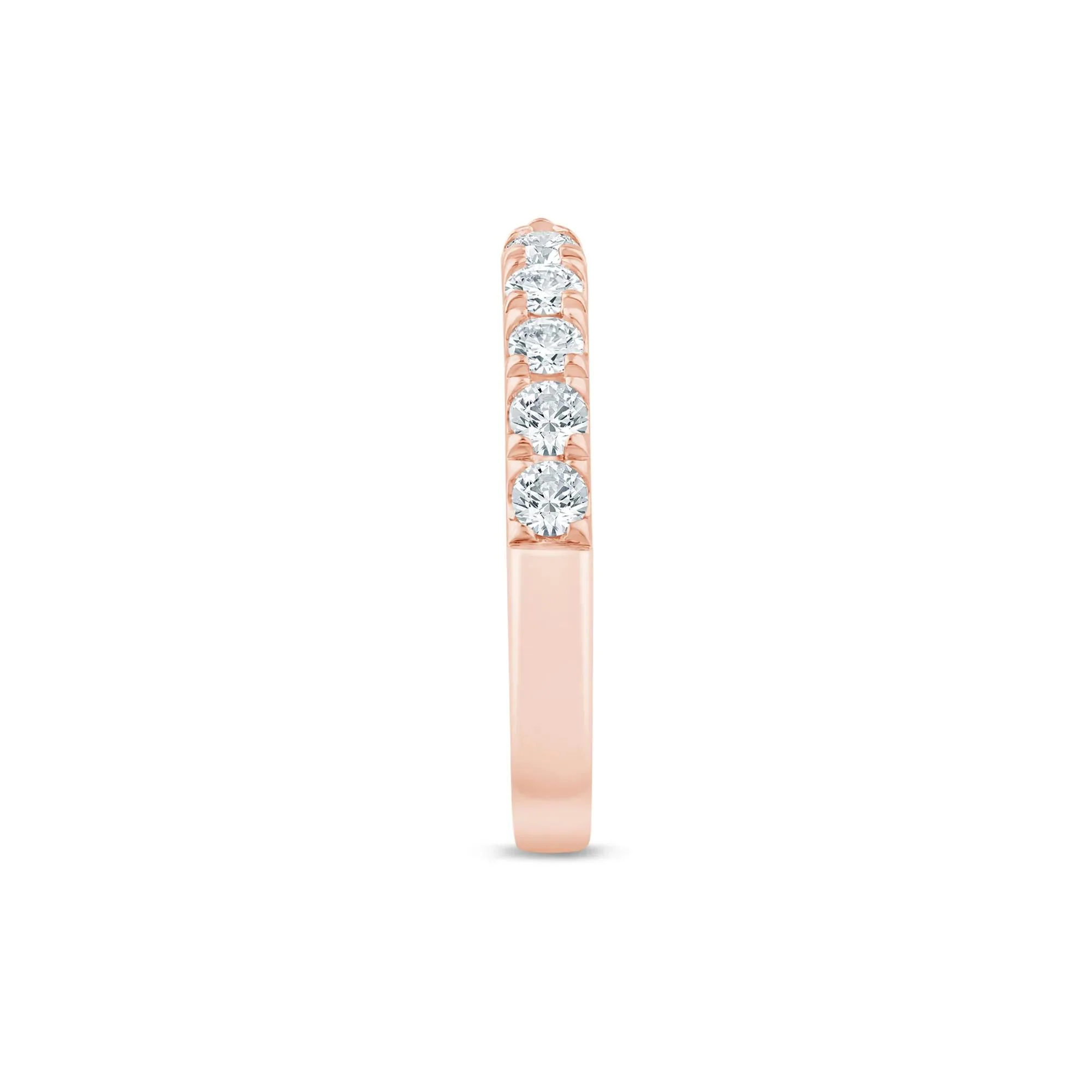 5/8 CT. Tw. Lab Grown Diamond Open Anniversary Band Ring 10K Rose Gold Round Brilliant Cut Size 9 2.5mm - Image 6