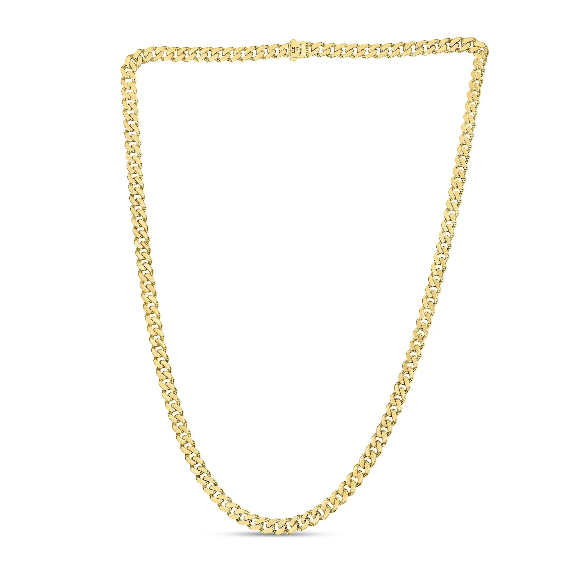 Miami Cuban Pave Chain 14K Yellow and White Gold Necklace Size 24" - Image 3