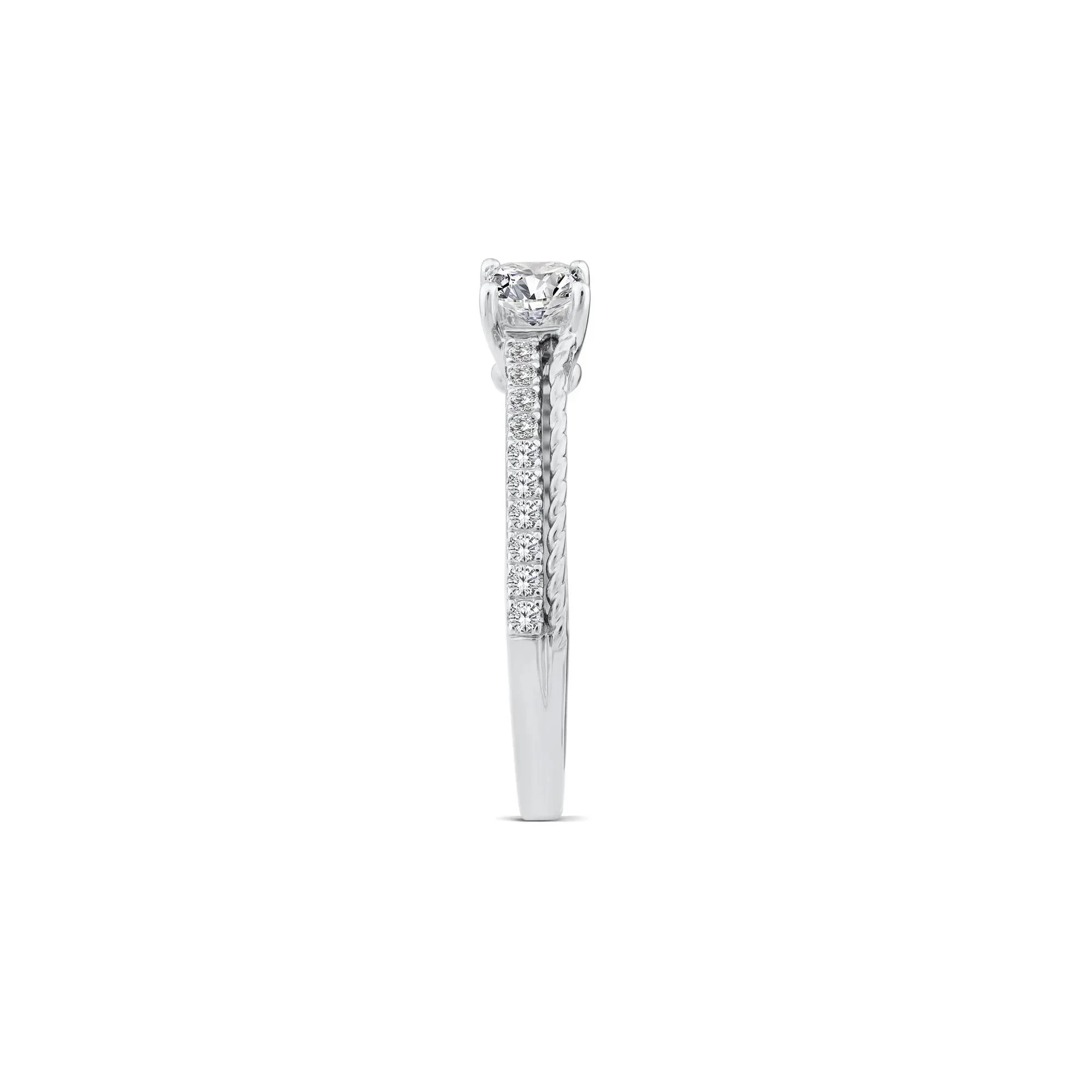 5/8 CT. Tw. Princess-Cut Diamond Engagement Ring 14K White Gold Round Brilliant Cut Size 6.5 2mm - Image 3