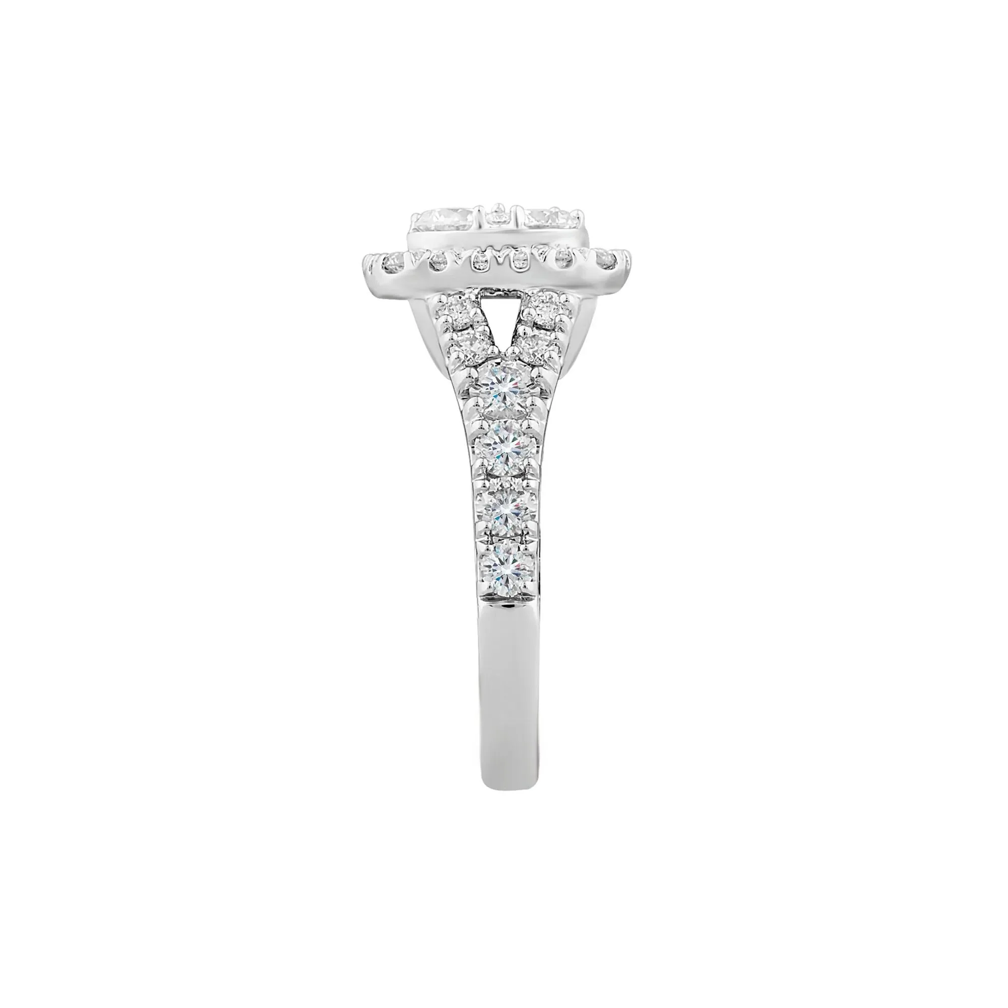 2 CT. Tw. Lab Grown Diamond Composite Engagement Ring 14K White Gold Round Brilliant Cut Size 6.5 - Image 3