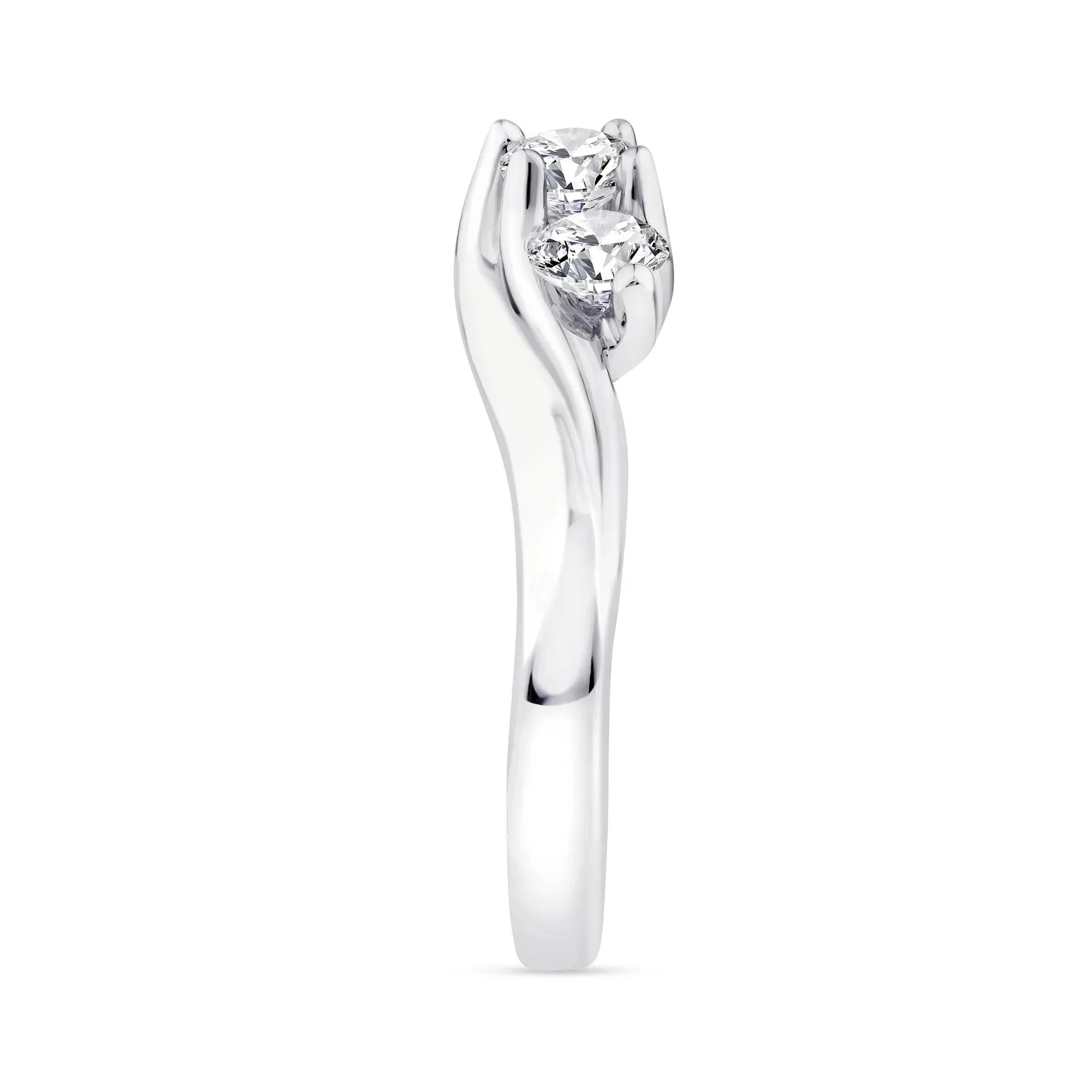 1 CT. Tw. Diamond Three-Stone Ring 14K White Gold Round Brilliant Cut Size 9 2.5mm - Image 3
