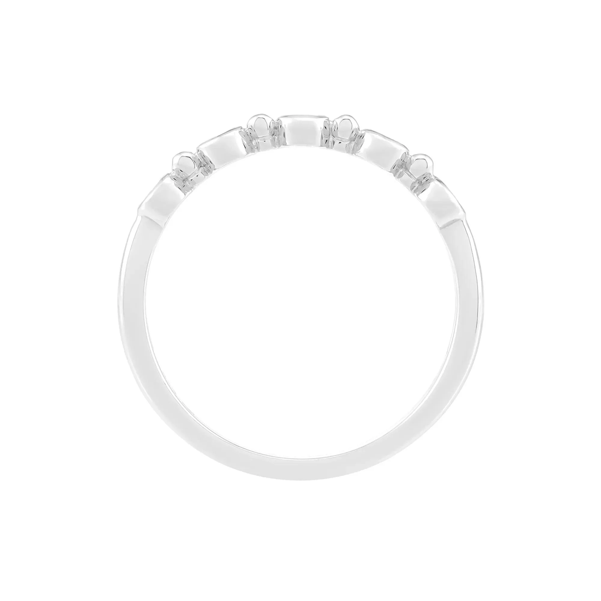 Lab-Created Blue Sapphire Bezel Stack Ring .925 Sterling Silver Round Brilliant Cut White Size 10 2mm - Image 2
